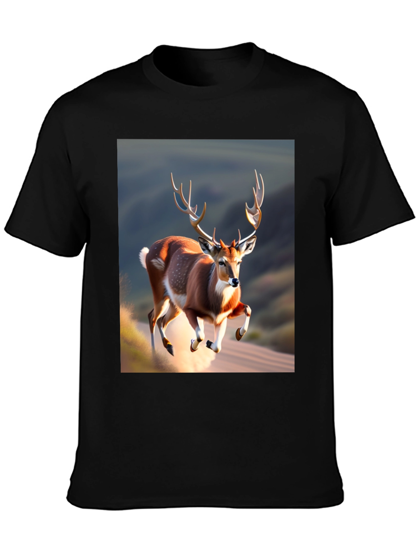 Black Deer Graphic Black T-Shirt view 3