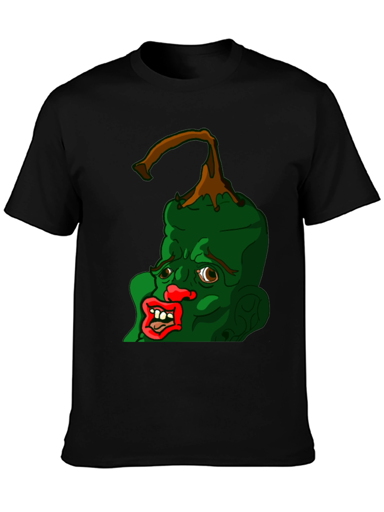 Black Grotesque Pepper Head Black T-Shirt view 3