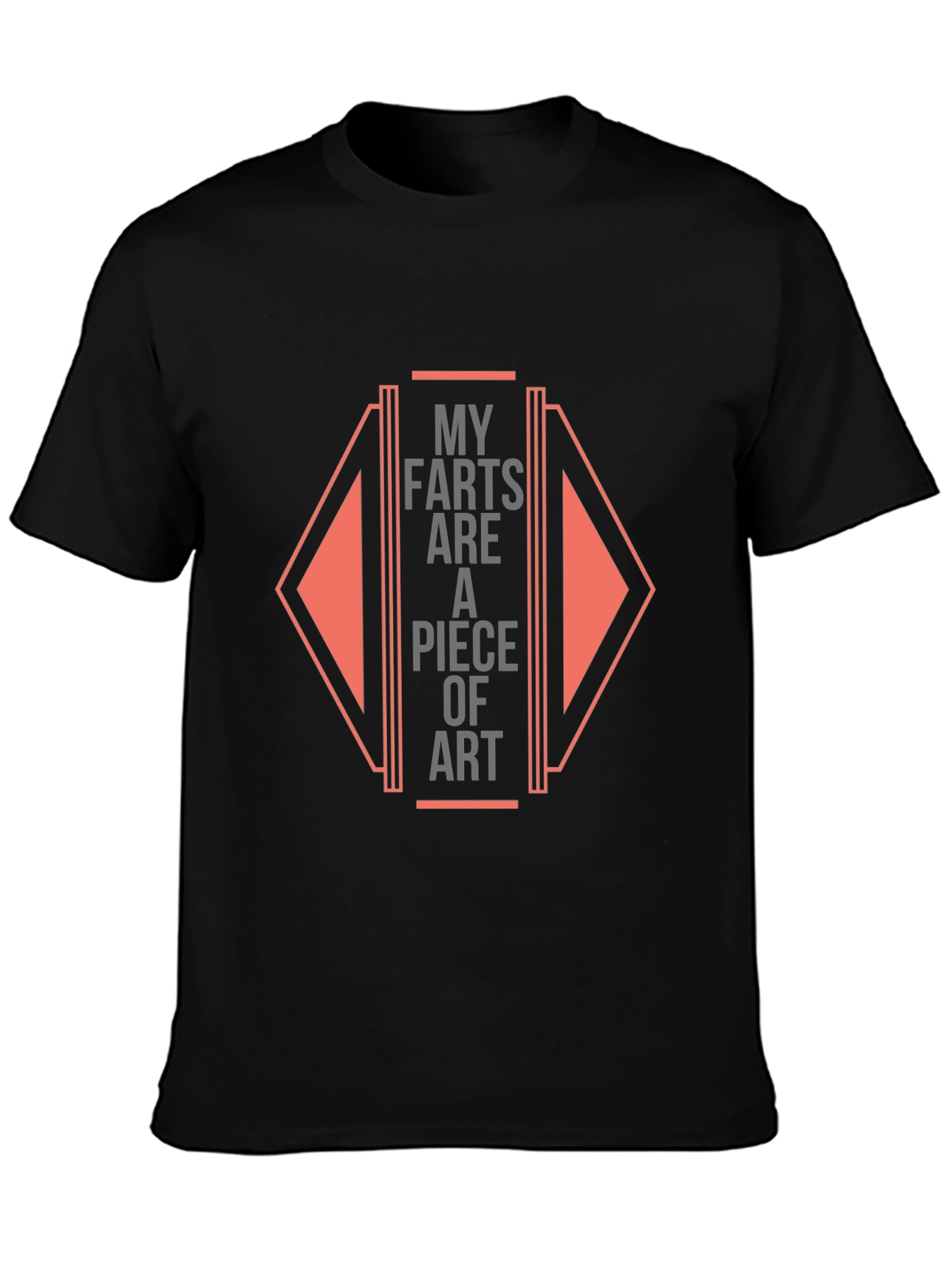 Black Funny Farts Art Graphic Black Tee view 3