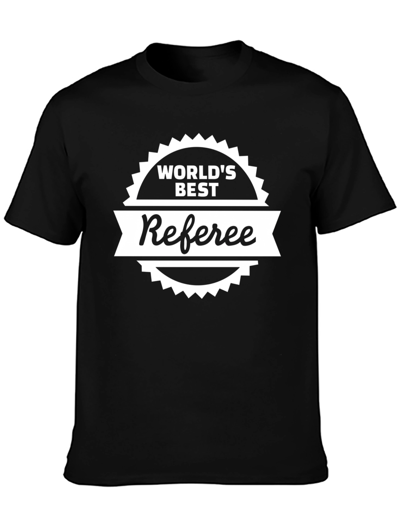 Black World's Best Referee T-Shirt - Black Novelty Tee view 3