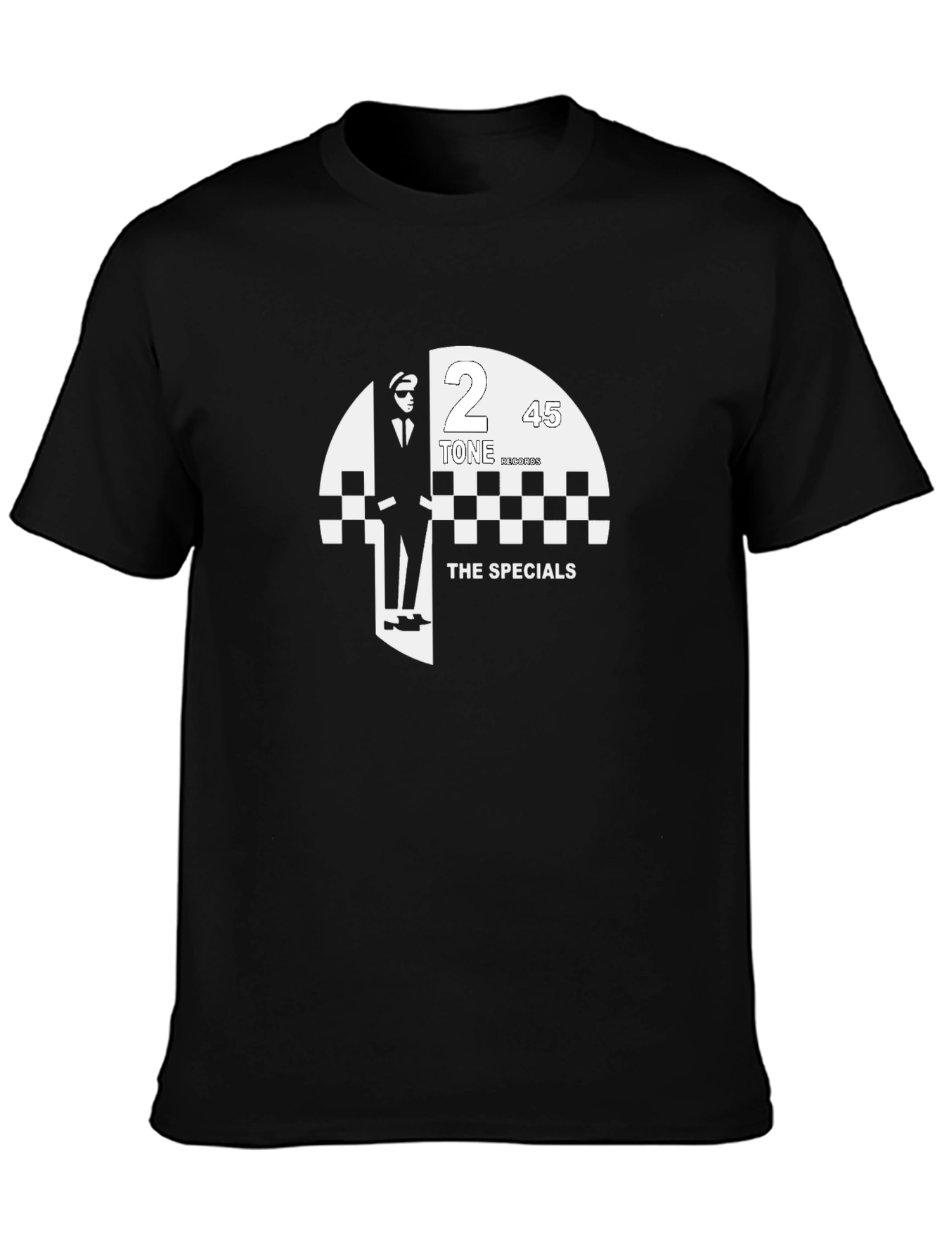 Black The Specials 2 Tone Records Black T-Shirt view 3