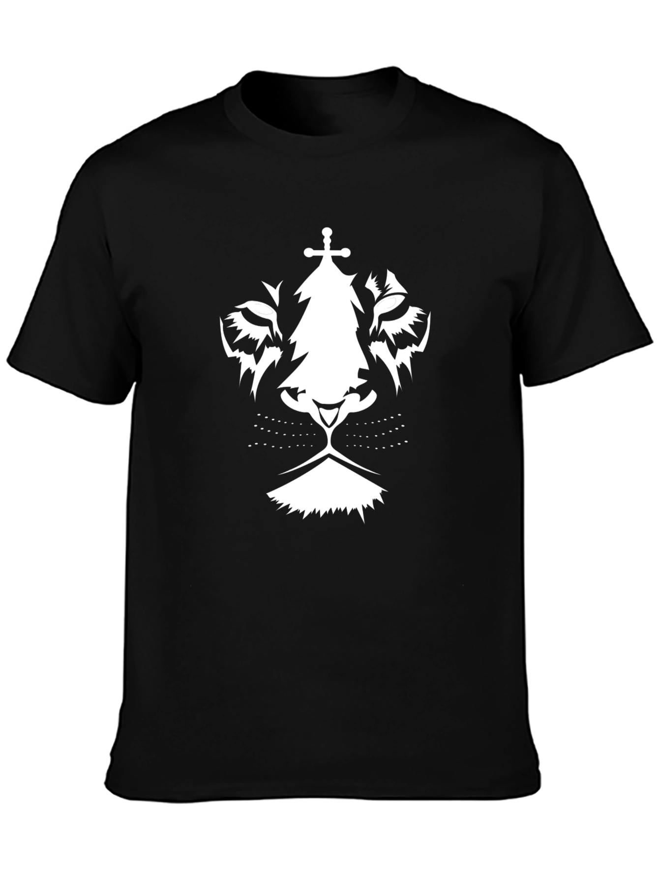 Black Lion Crest Graphic Tee - Black Cotton view 3
