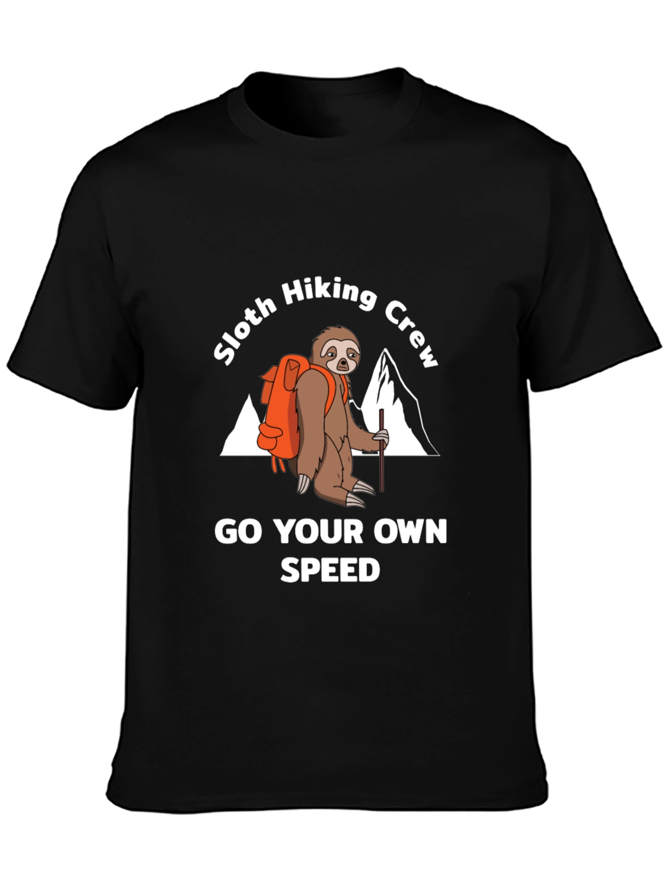 Black Sloth Hiking Crew Graphic Tee - Go Your Own Speed view 3