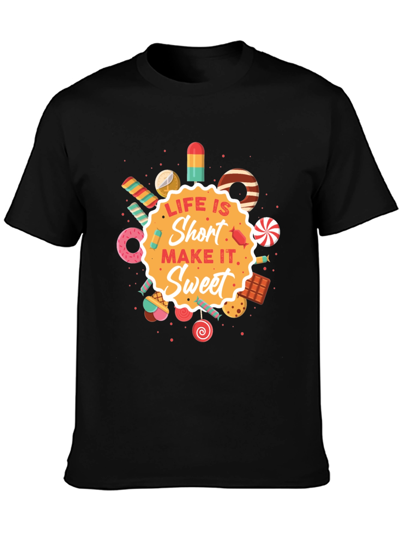 Black Life Is Short Sweet Graphic T-Shirt view 3