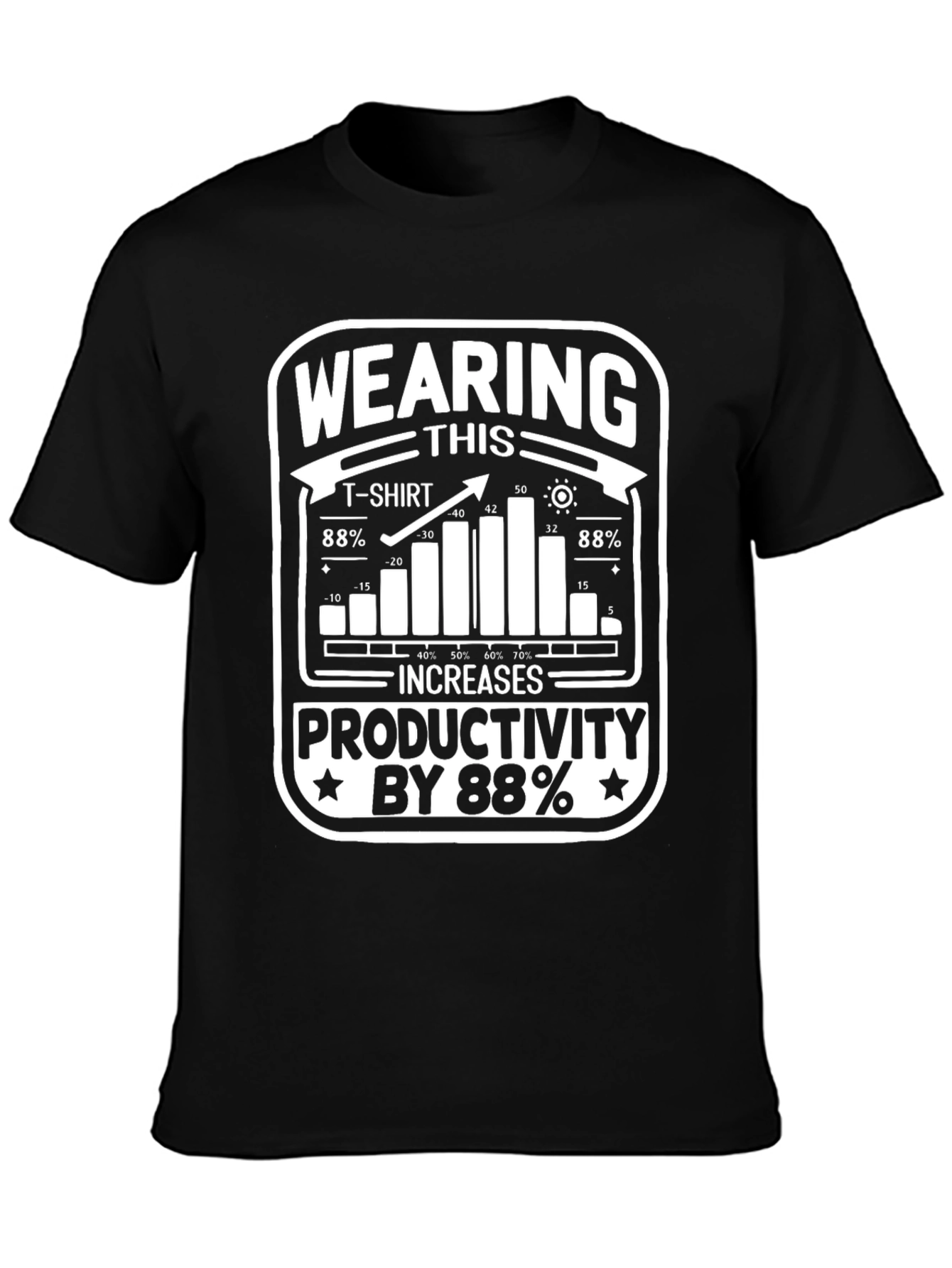 Black Wearing This T-Shirt Increases Productivity Funny Graphic Tee view 3