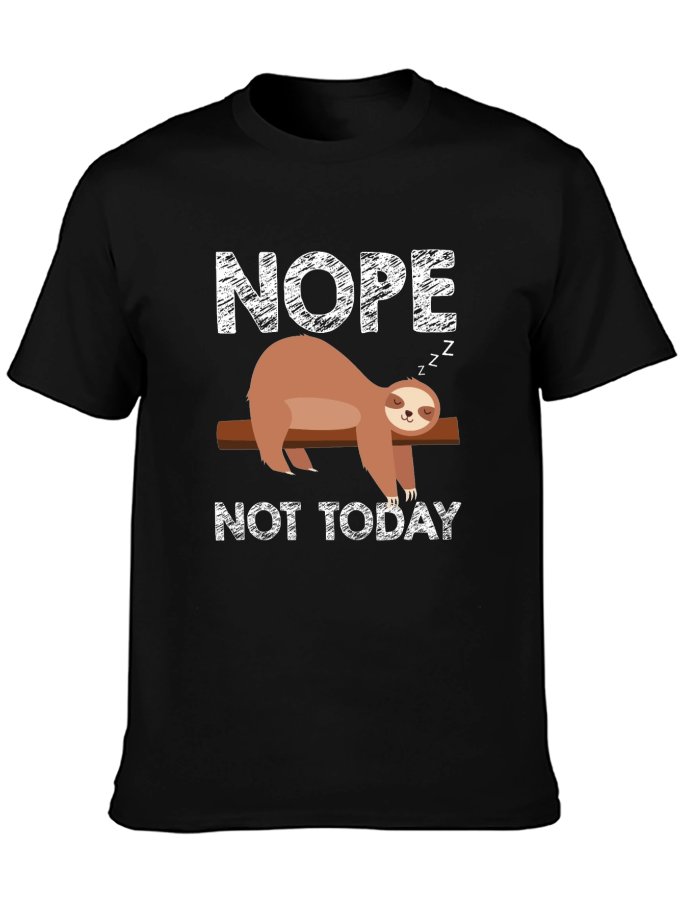 Black Nope Not Today Sloth Graphic Tee - Unisex view 3