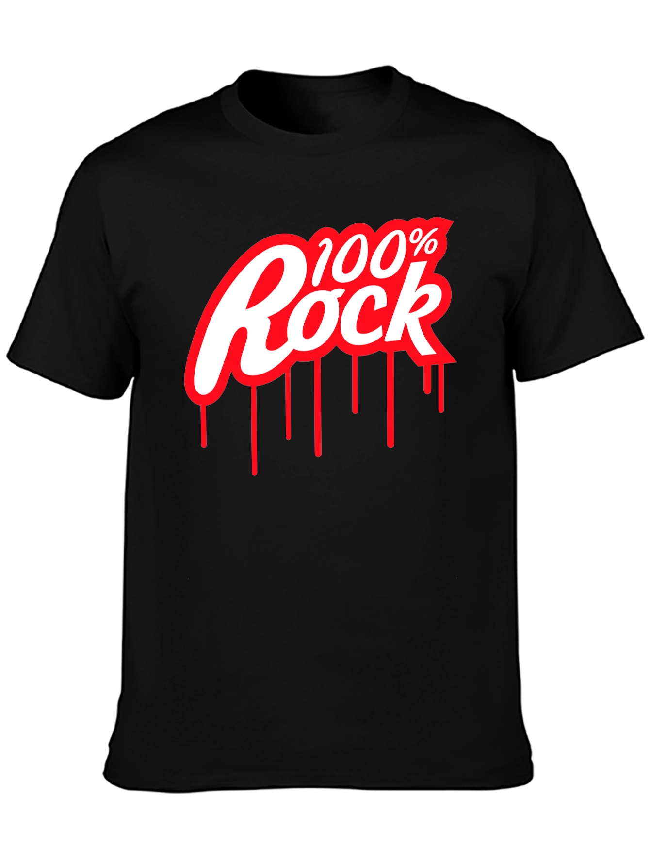 Black 100% Rock Graphic Tee - Black view 3