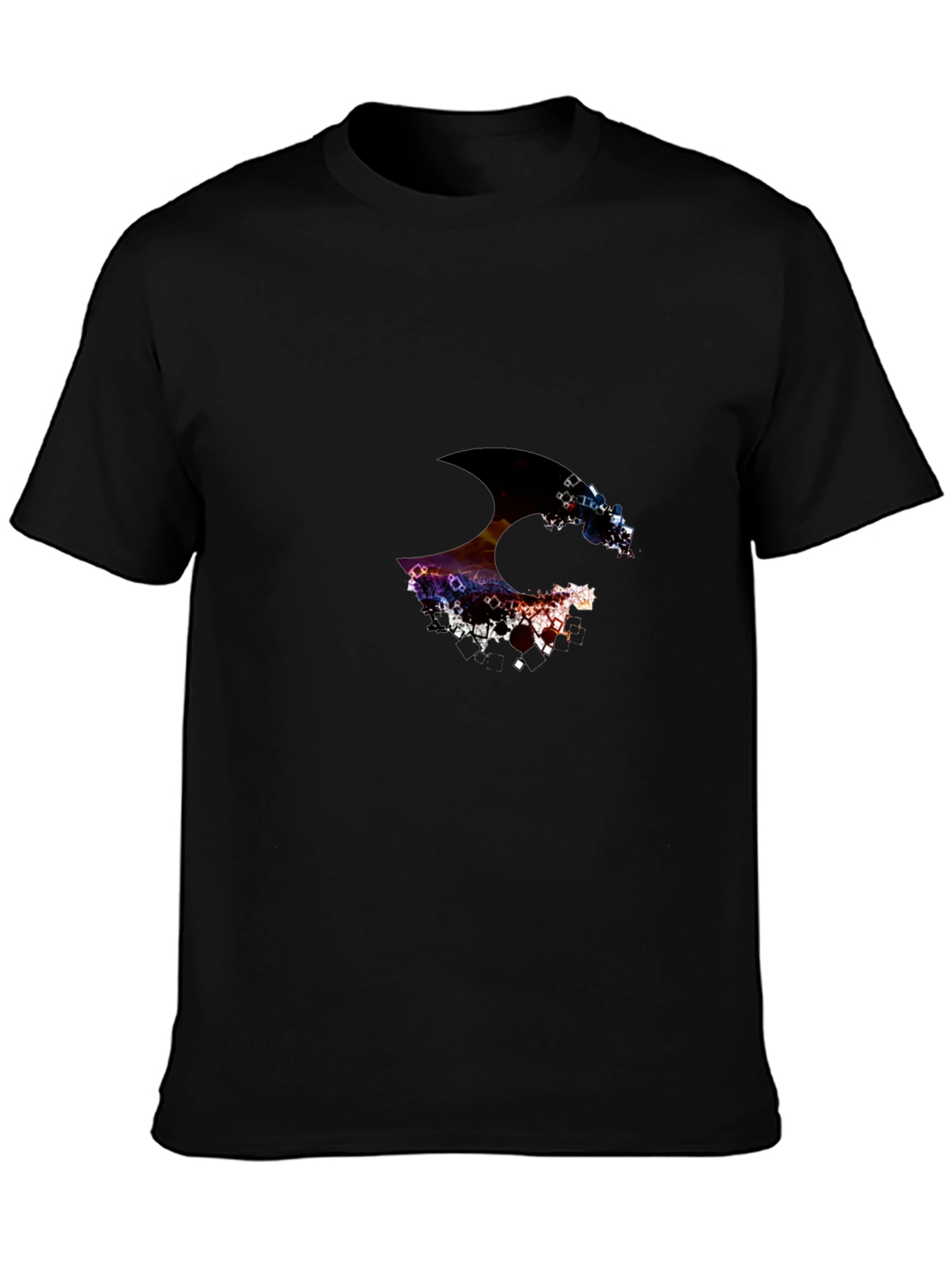 Black Abstract Graphic Black T-Shirt view 3