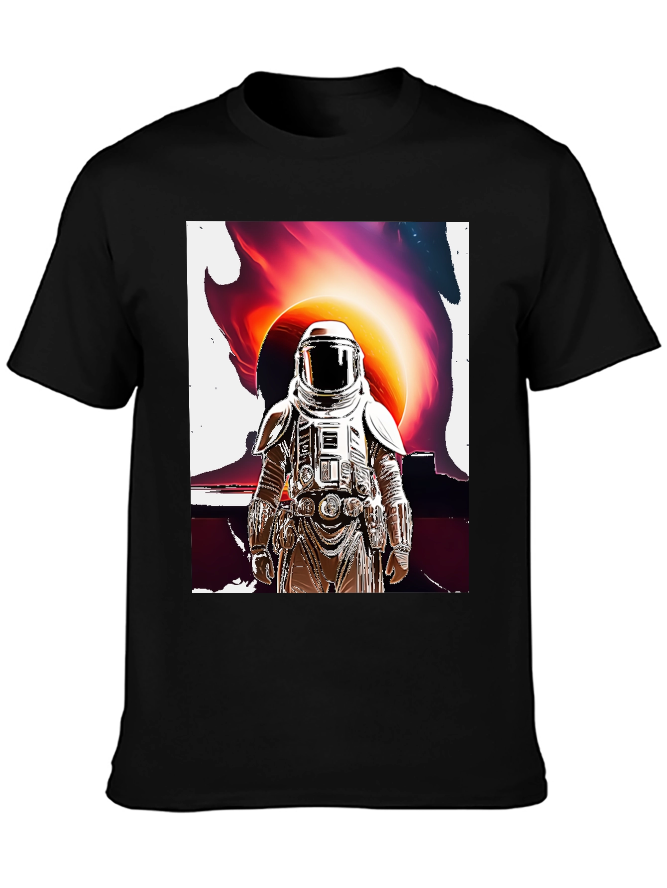 Black Astronaut Graphic T-Shirt - Space Art Tee view 3