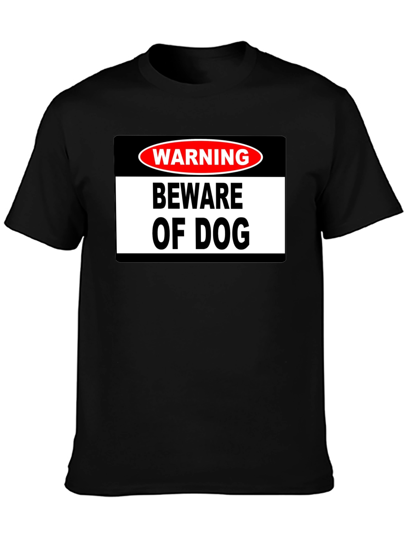 Black Warning Beware of Dog Graphic T-Shirt view 3