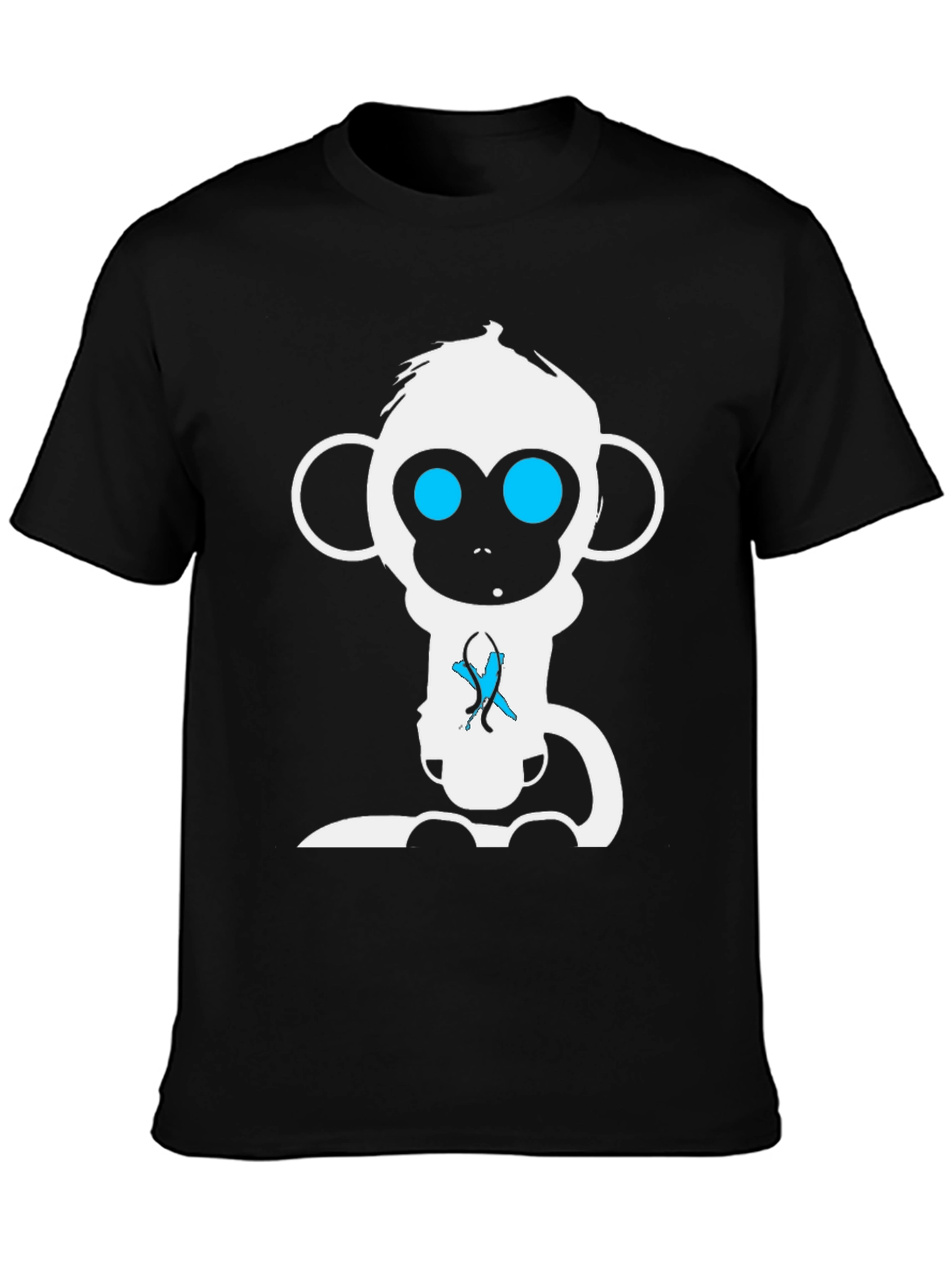 Black Monkey Graphic Tee - Black Cotton T-Shirt view 3