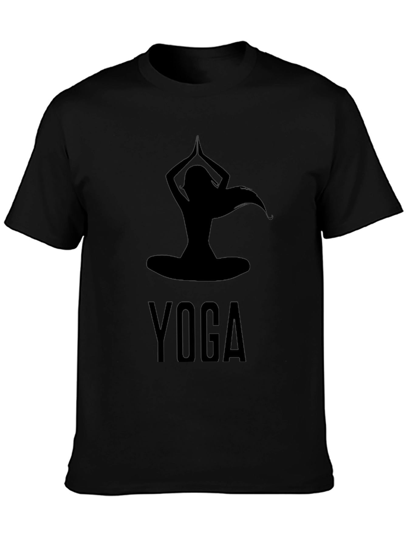 Black Yoga Silhouette Graphic T-Shirt - Black view 3