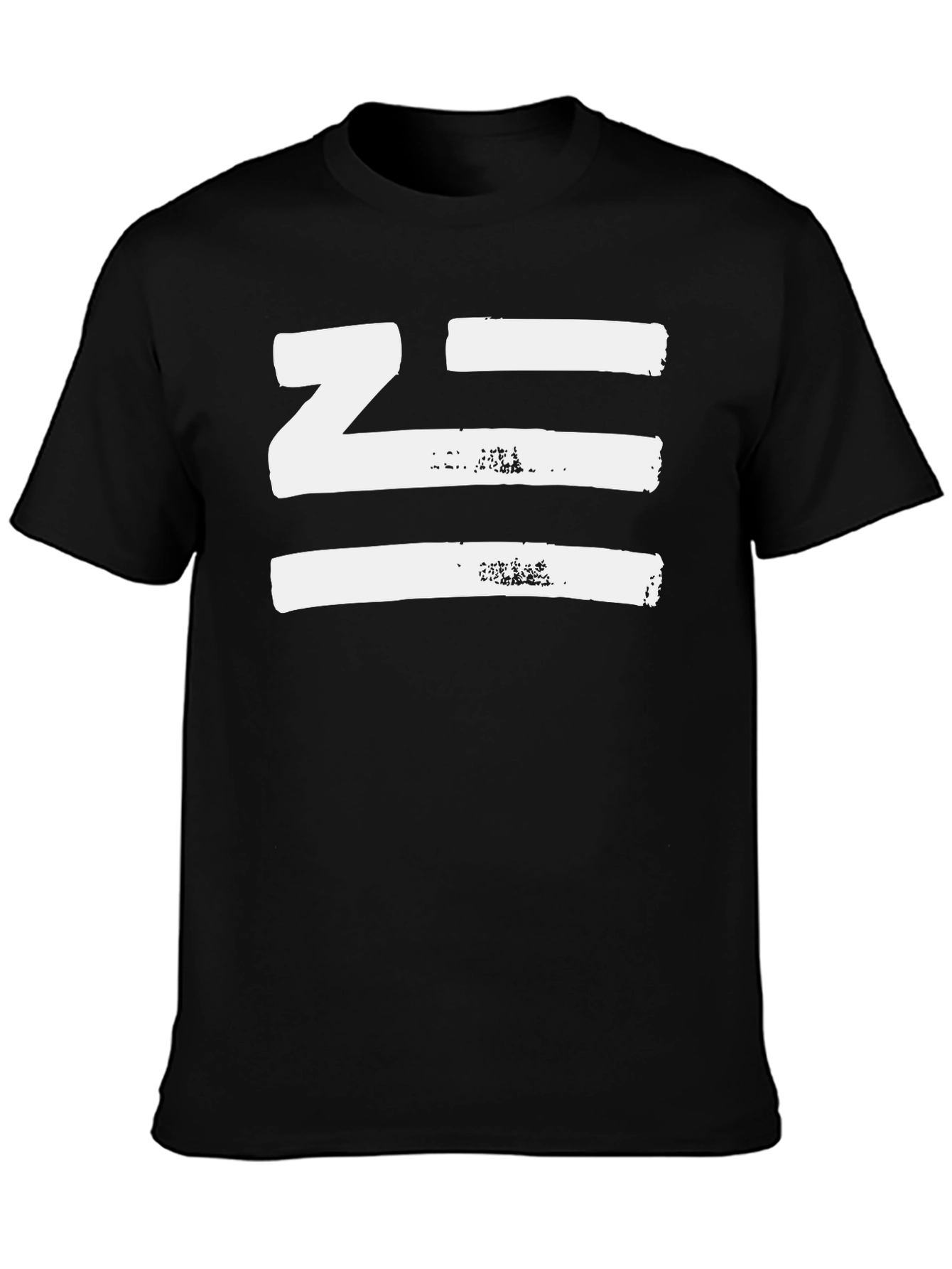 Black Distressed Striped Graphic Black T-Shirt view 3