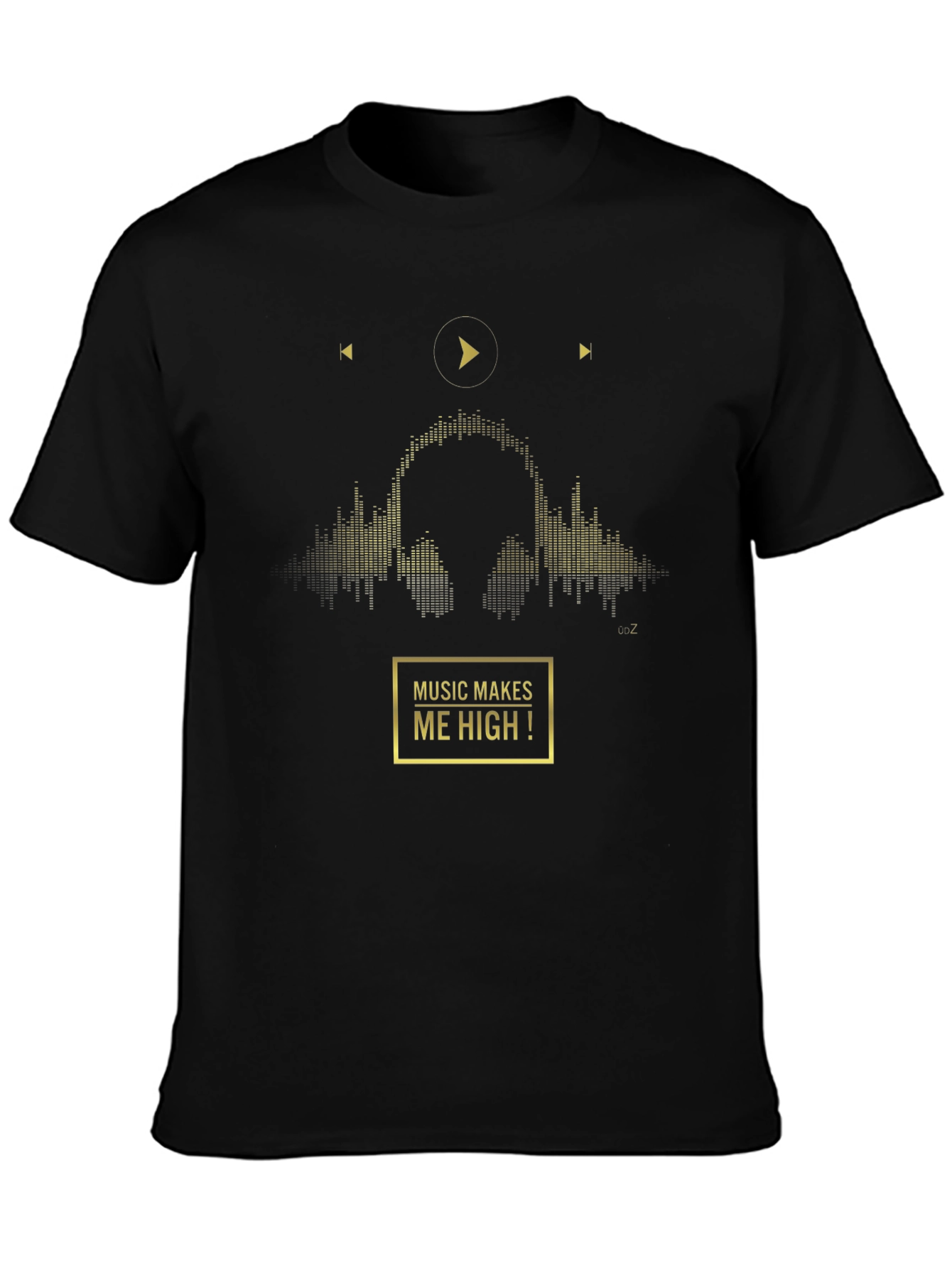 Black Music Makes Me High Graphic Tee - Black Cotton Blend view 3