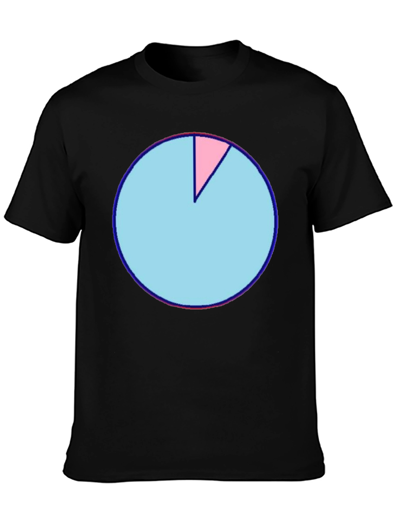 Black Pie Chart Graphic T-Shirt - Soft Cotton Blend, Casual Wear view 3