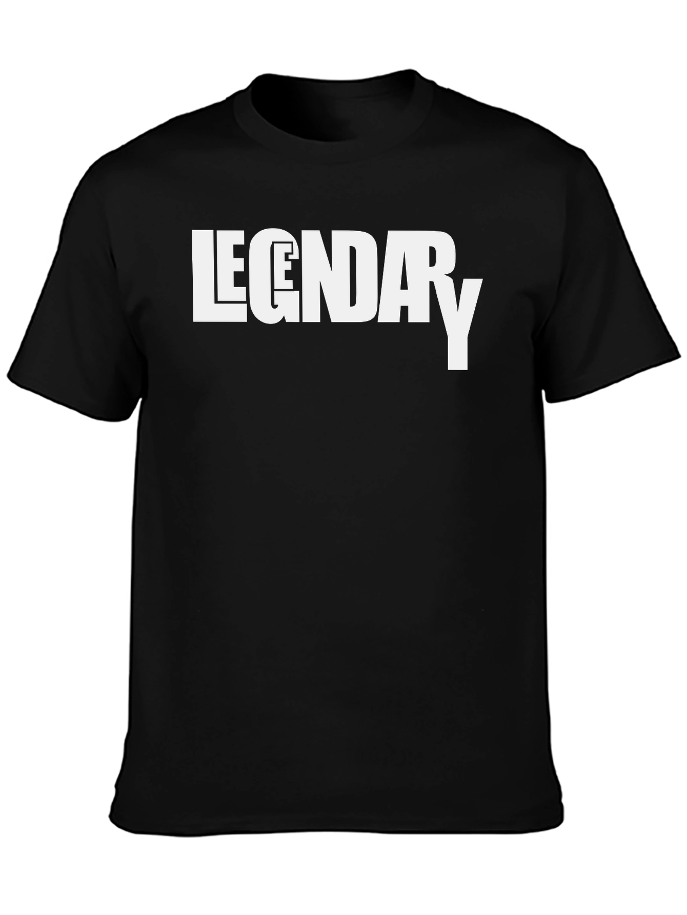 Black Legendary Graphic Tee - Black Cotton T-Shirt view 3
