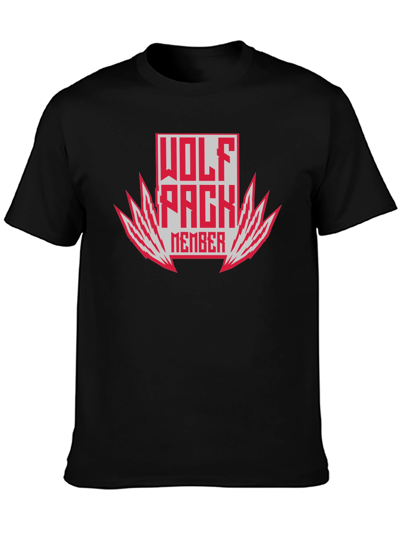 Black Wolf Pack Member Graphic Tee - Bold Style! view 3