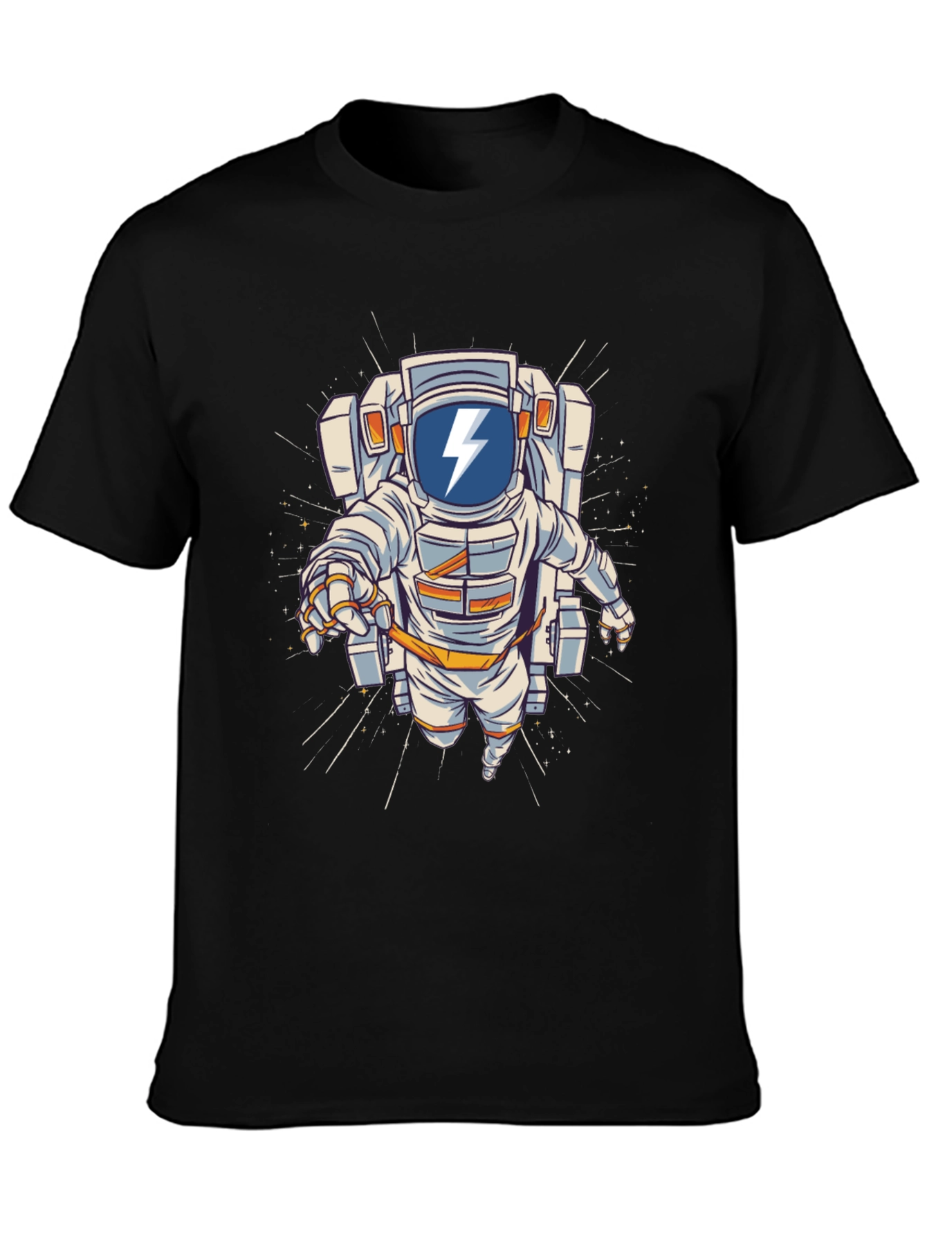 Black Astronaut Graphic T-Shirt - Bold Space Design view 3