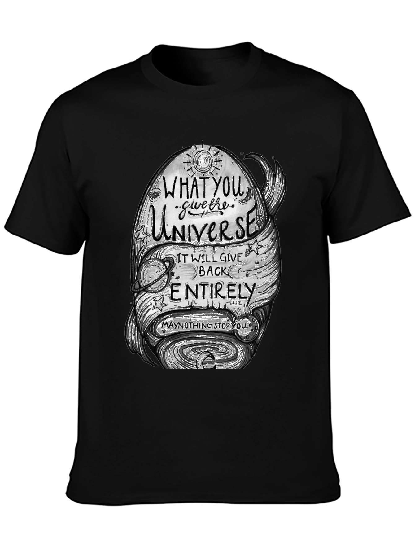 Black Universe Graphic Tee - Inspire & Motivate! view 3