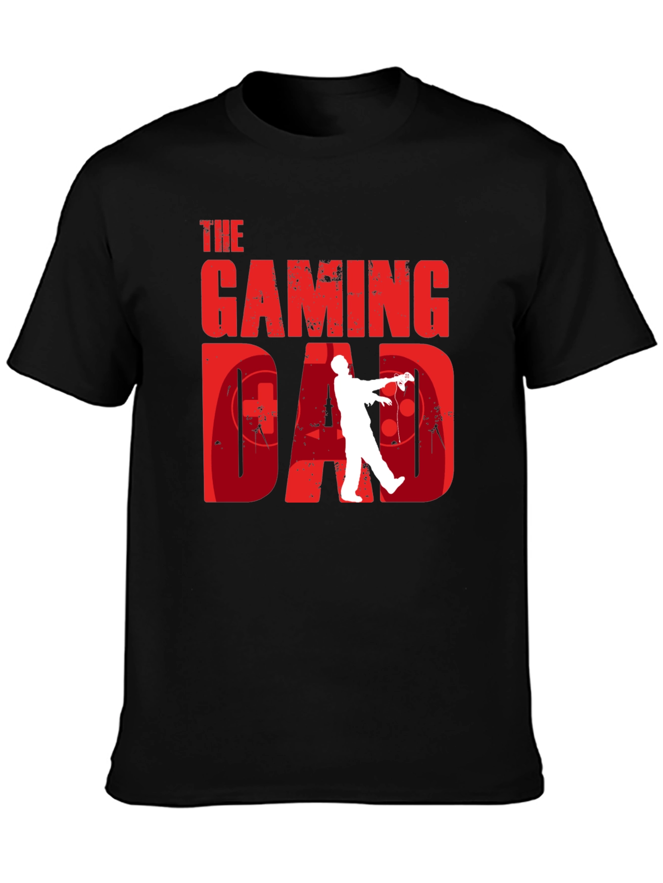 Black Gaming Dad T-Shirt - Gamer Zombie Graphic Tee view 3