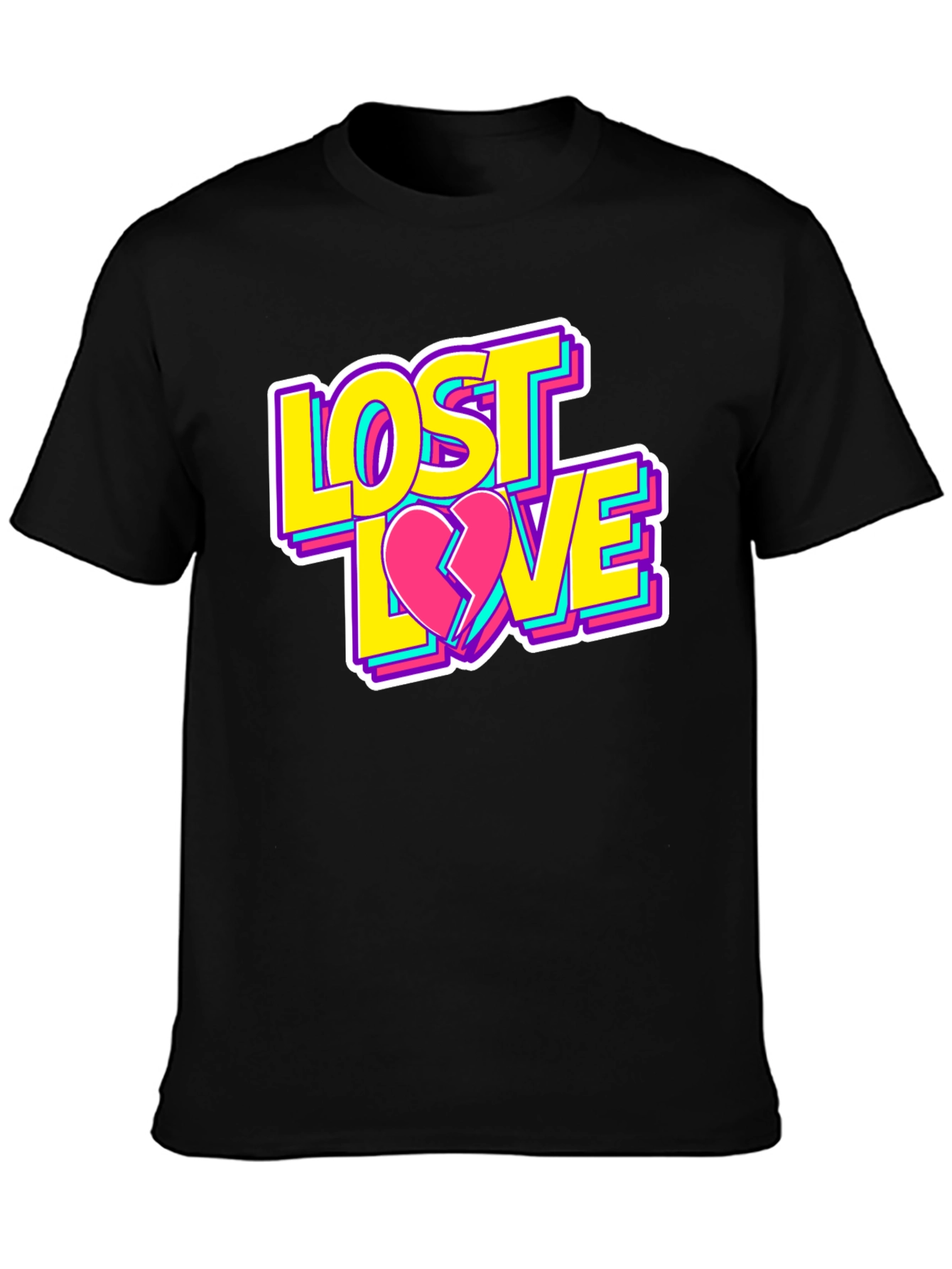 Black Lost Love Graphic T-Shirt - Casual Style view 3