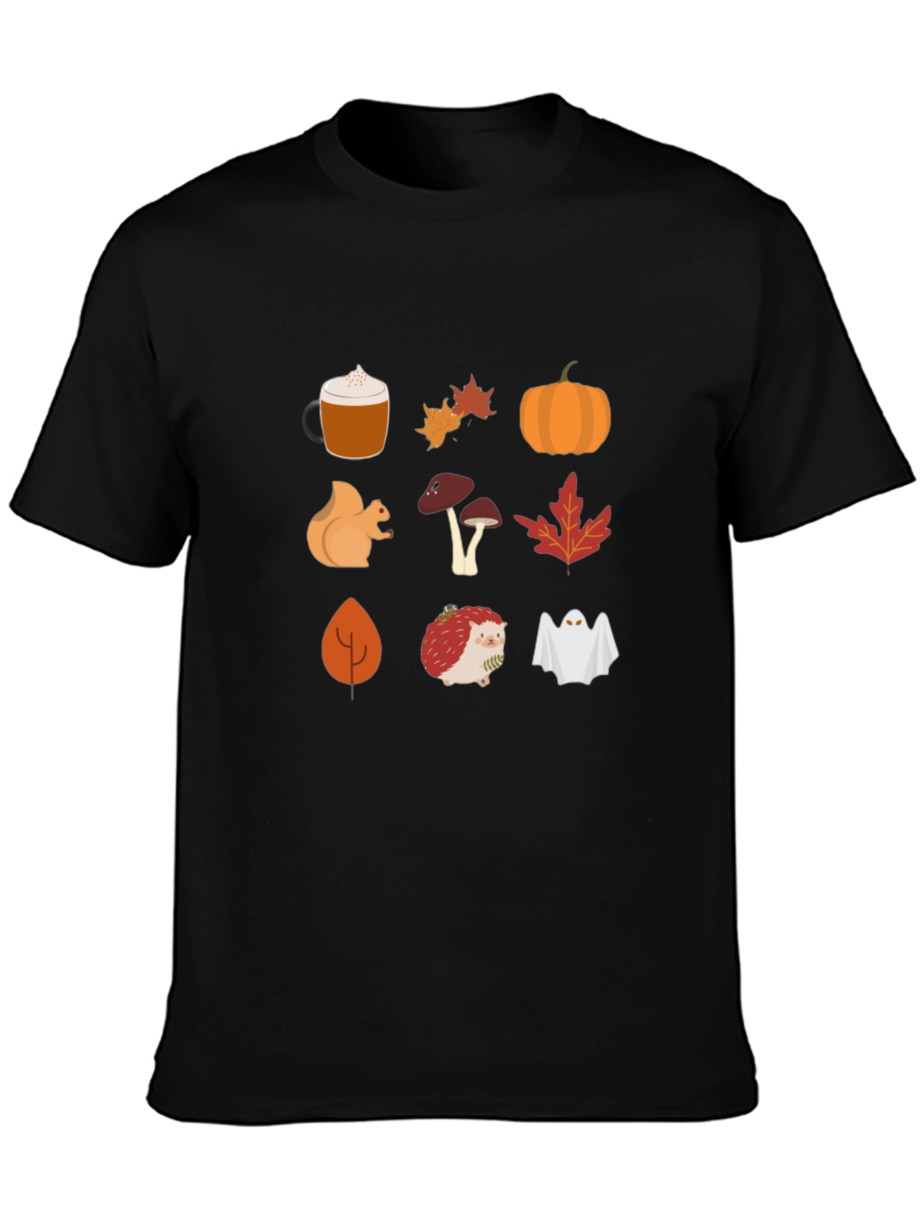 Black Autumn Harvest T-Shirt: Cozy Fall Graphics view 3