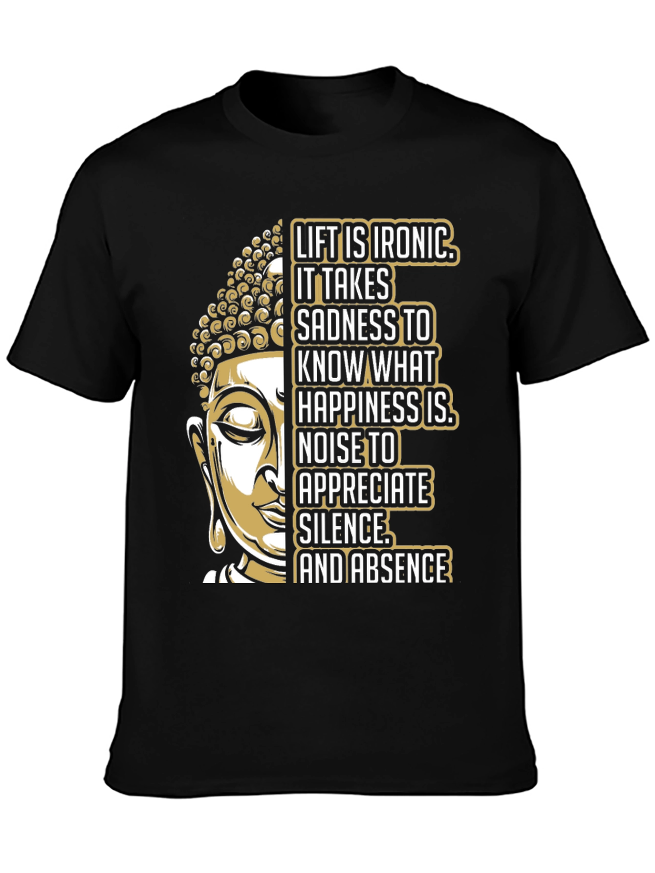 Black Buddha Graphic Print T-Shirt - Ironic Life view 3