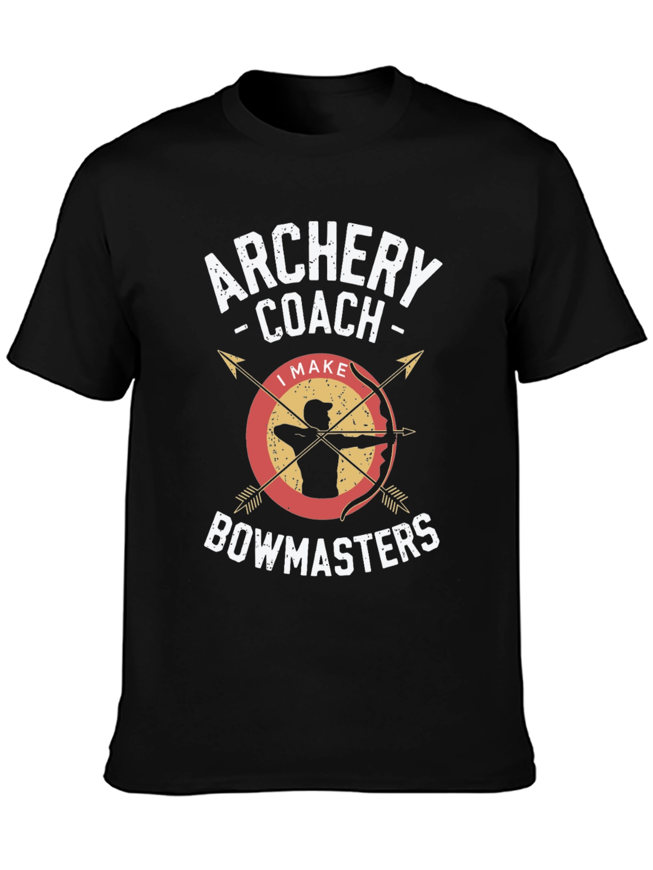 Black Archery Coach Bowmasters T-Shirt - Archery Lover Tee view 3