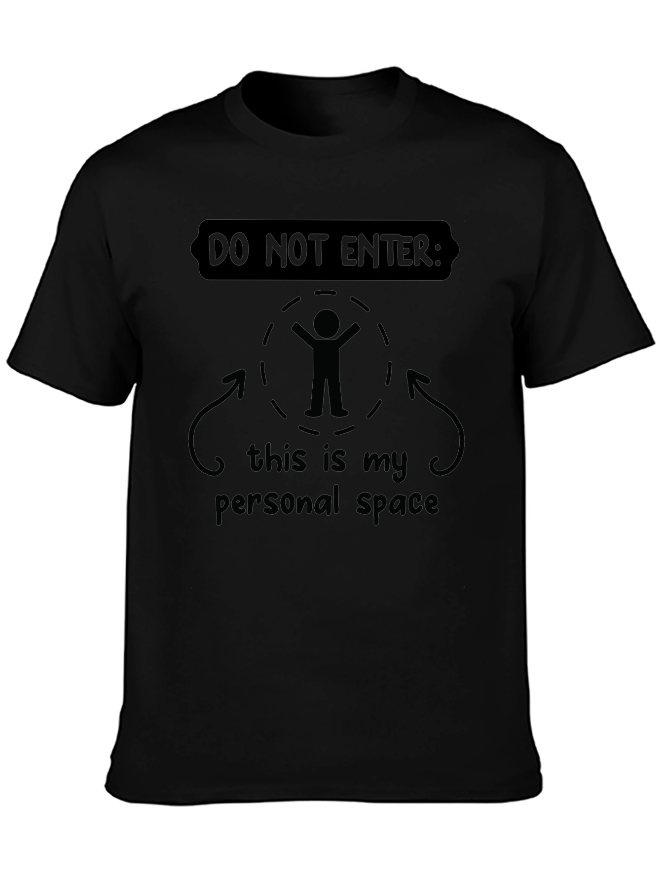Black Personal Space T-Shirt - Funny Introvert Tee view 3
