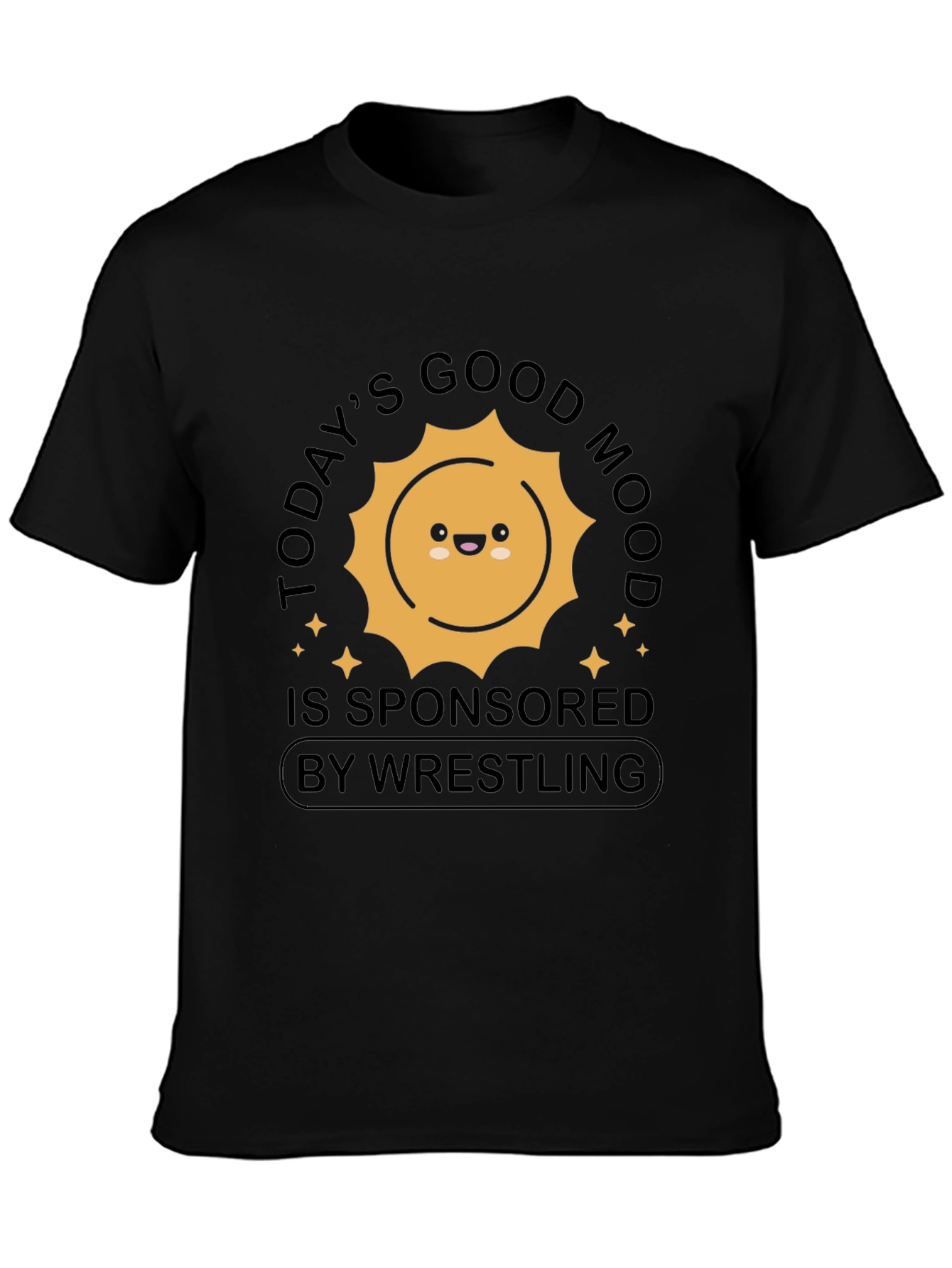 Black Good Mood Wrestling T-Shirt view 3
