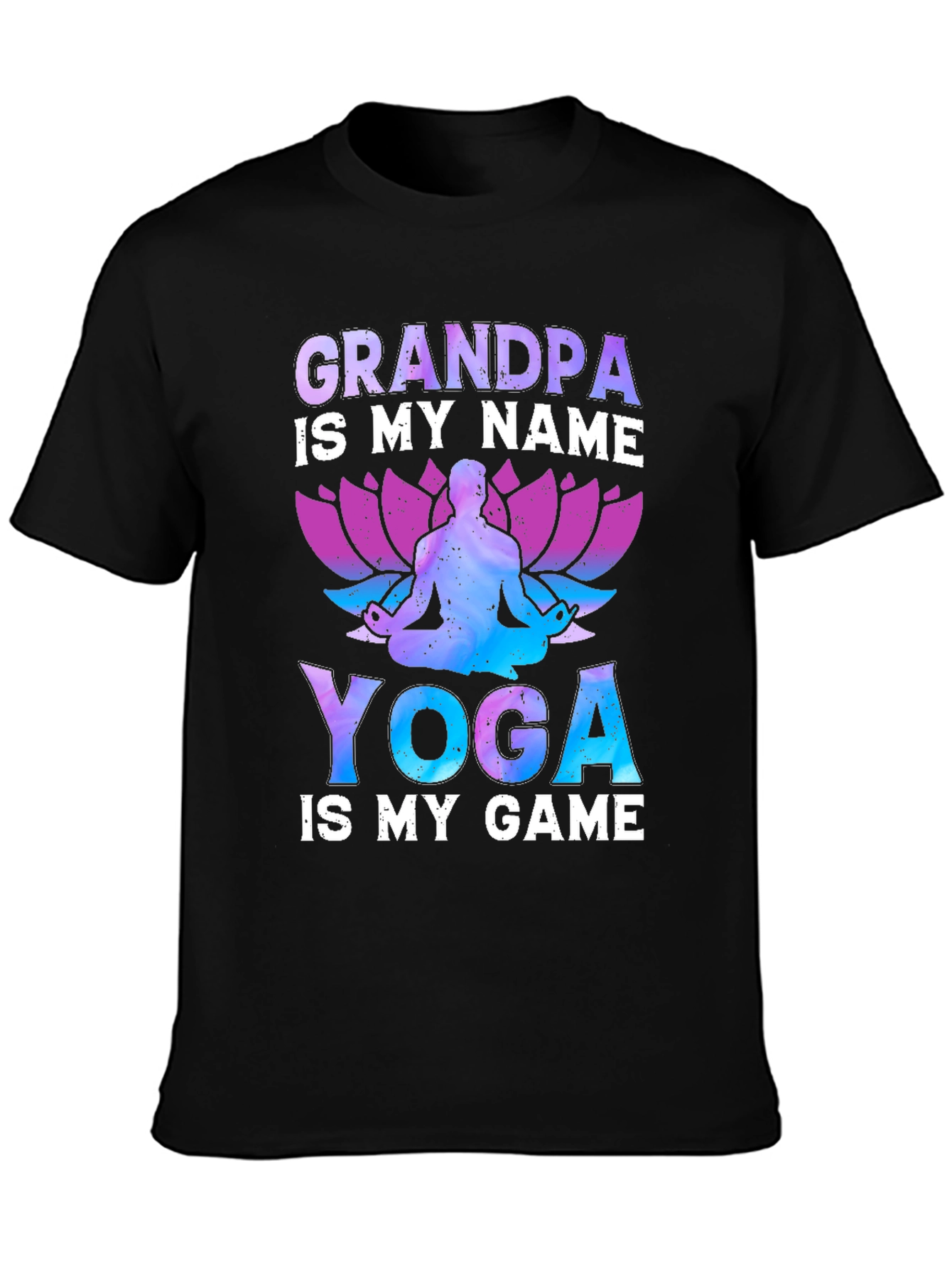 Black Grandpa Yoga T-Shirt view 3