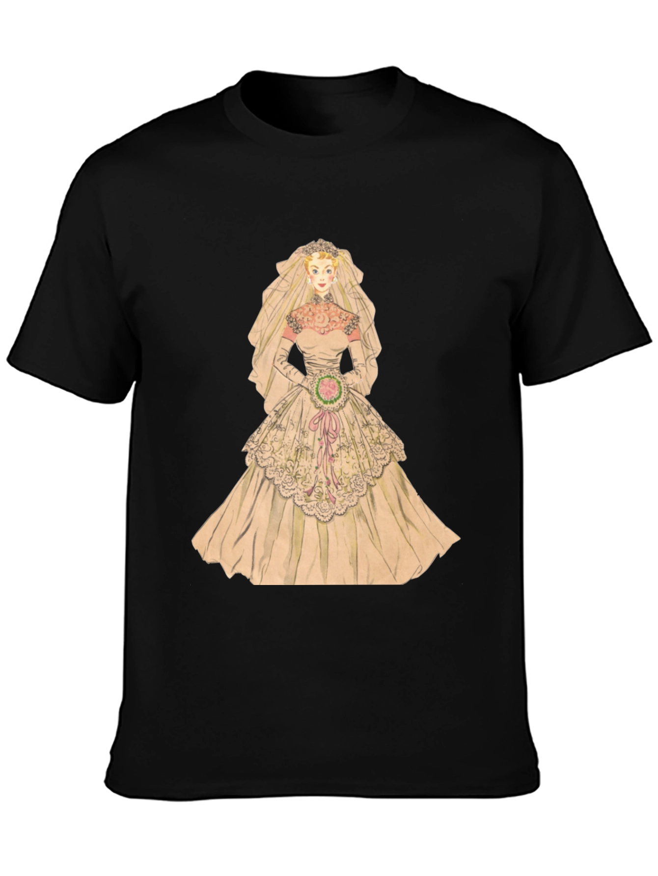 Bride T-Shirt - Vintage Wedding Dress Graphic Tee - 3