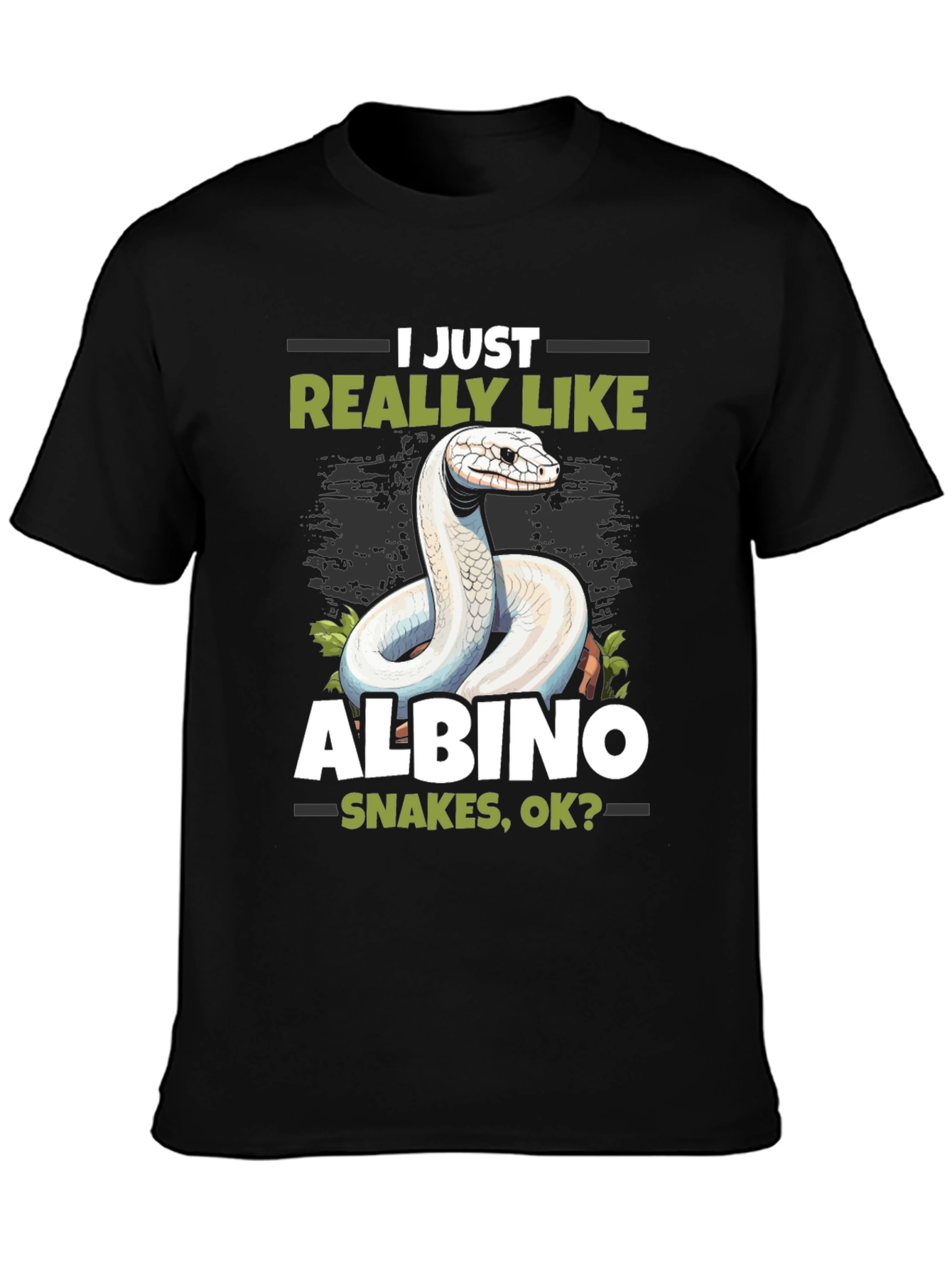 Black Albino Snake Lover T-Shirt - Reptile Pet Tee view 3