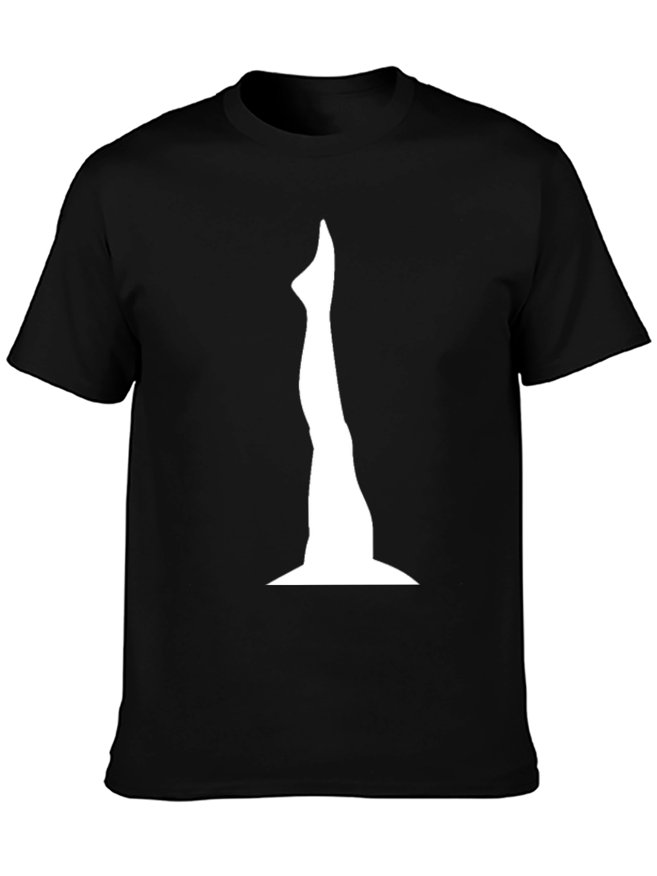 Black Statue Silhouette Graphic Tee - Stylish Black T-Shirt view 3