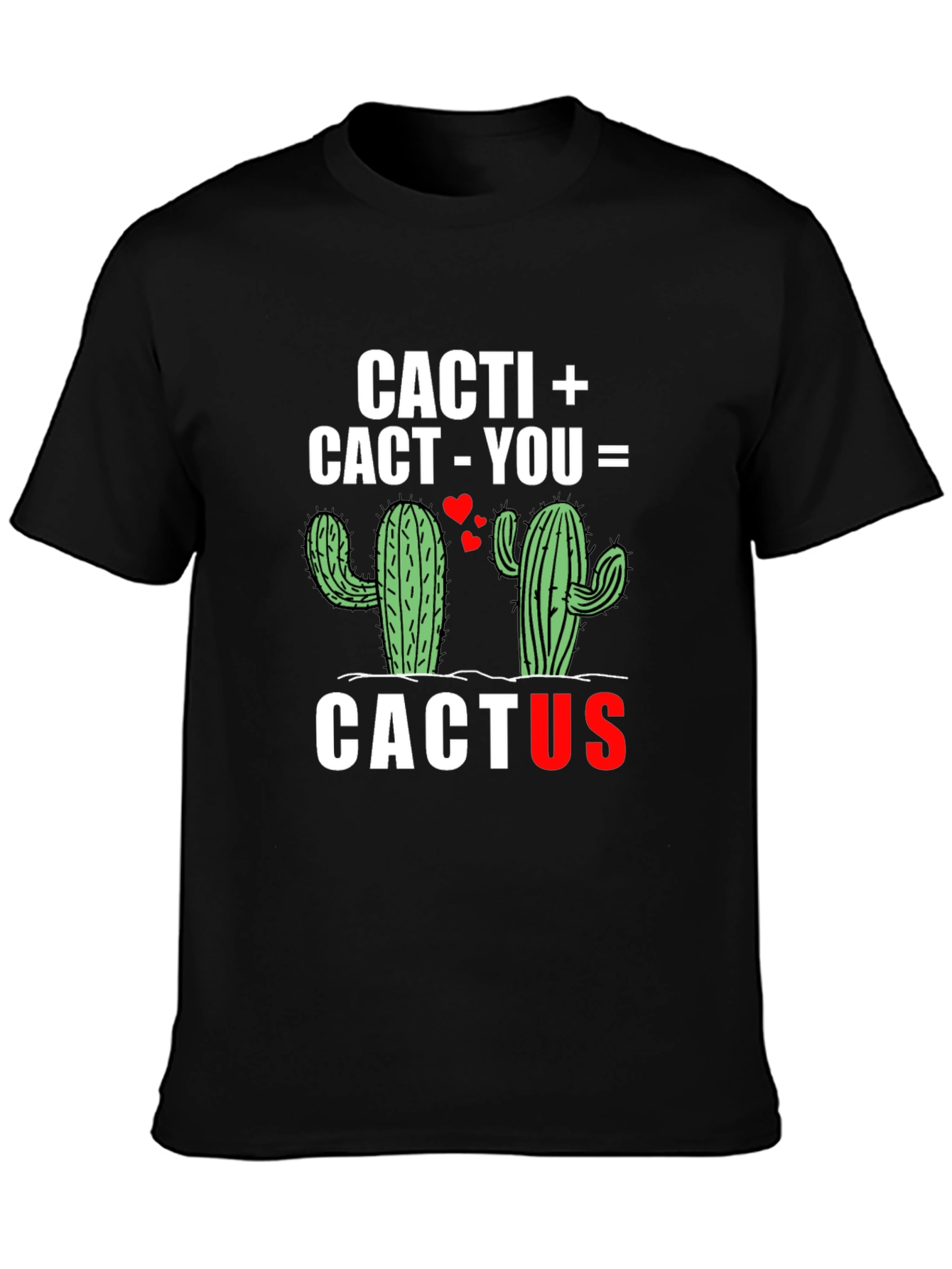 Black Cacti Cactus T-Shirt - Love Equation Graphic Tee view 3