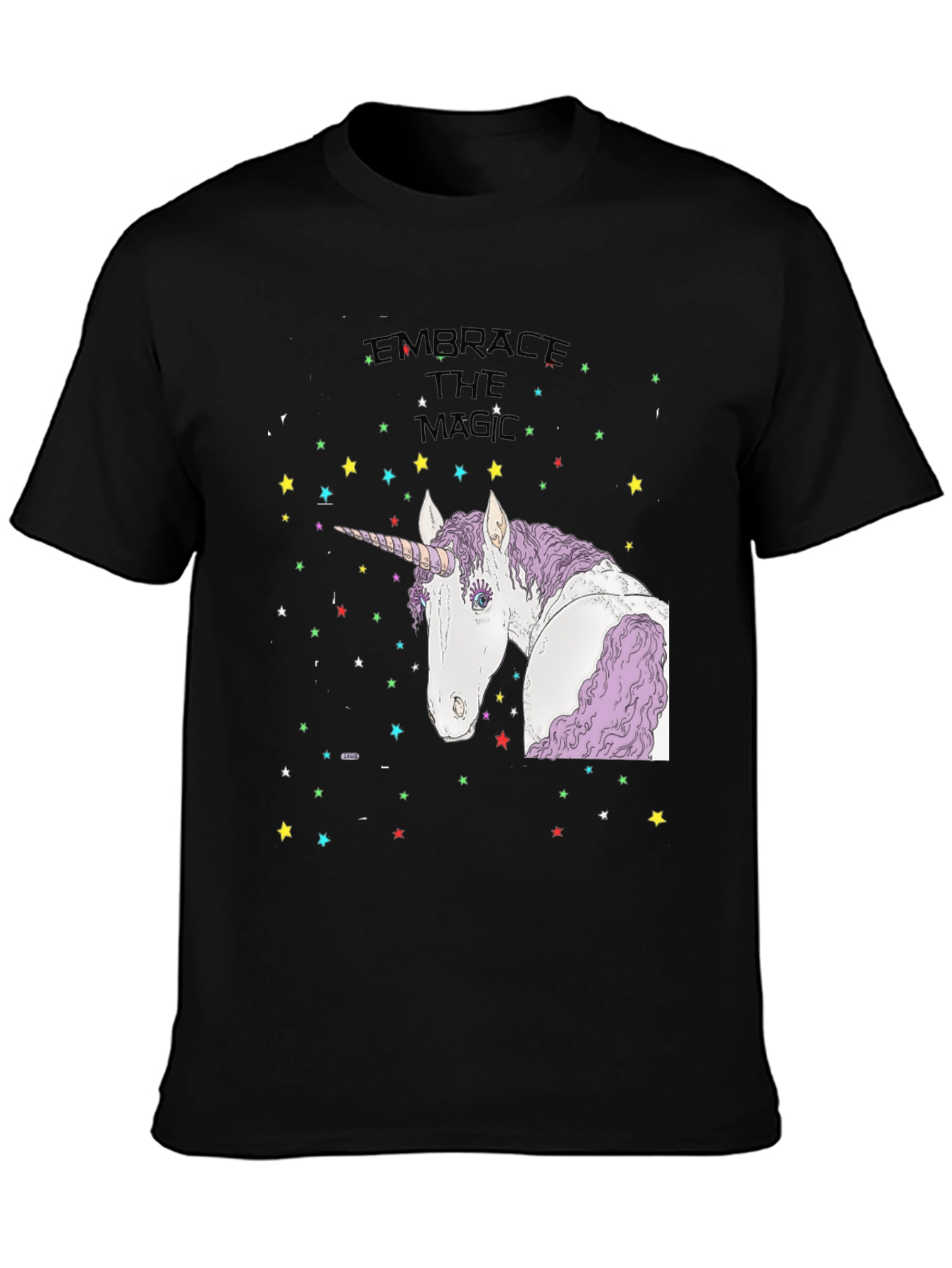 Embrace the Magic Unicorn Graphic Tee - Black Cotton - 3