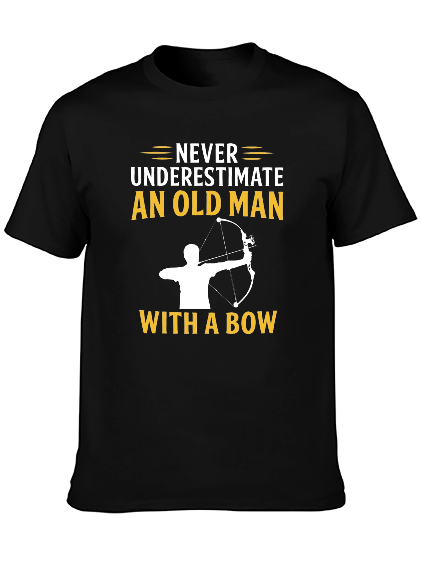 Never Underestimate an Old Man With a Bow T-Shirt - 3