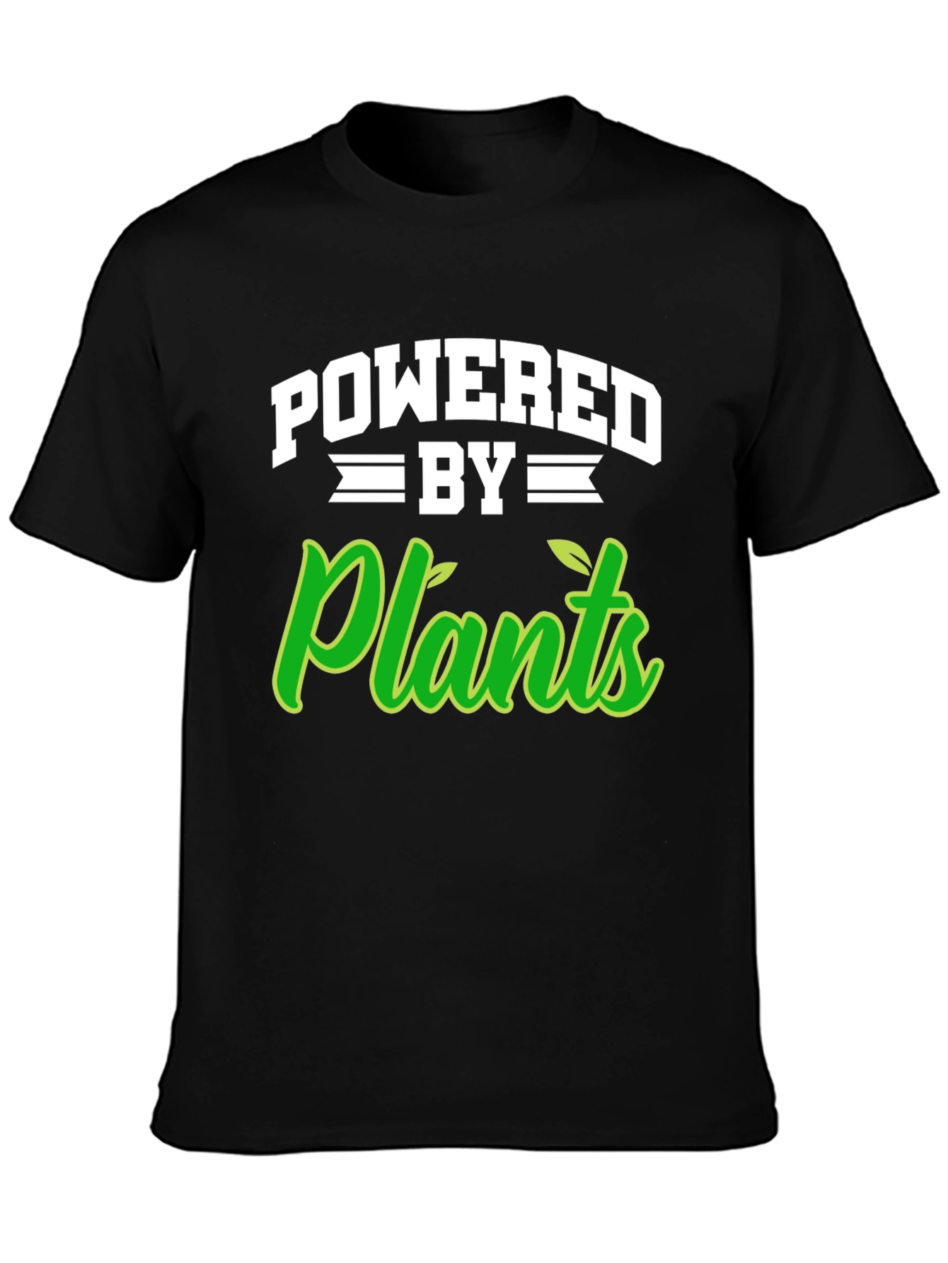 Black Powered by Plants Black T-Shirt view 3