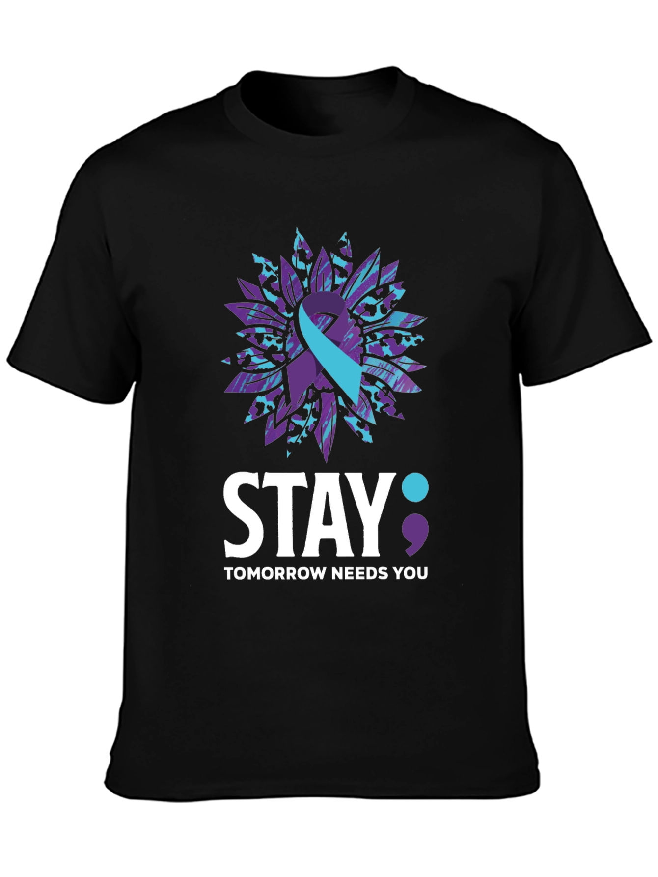 Black Stay Tomorrow Needs You Awareness T-Shirt view 3