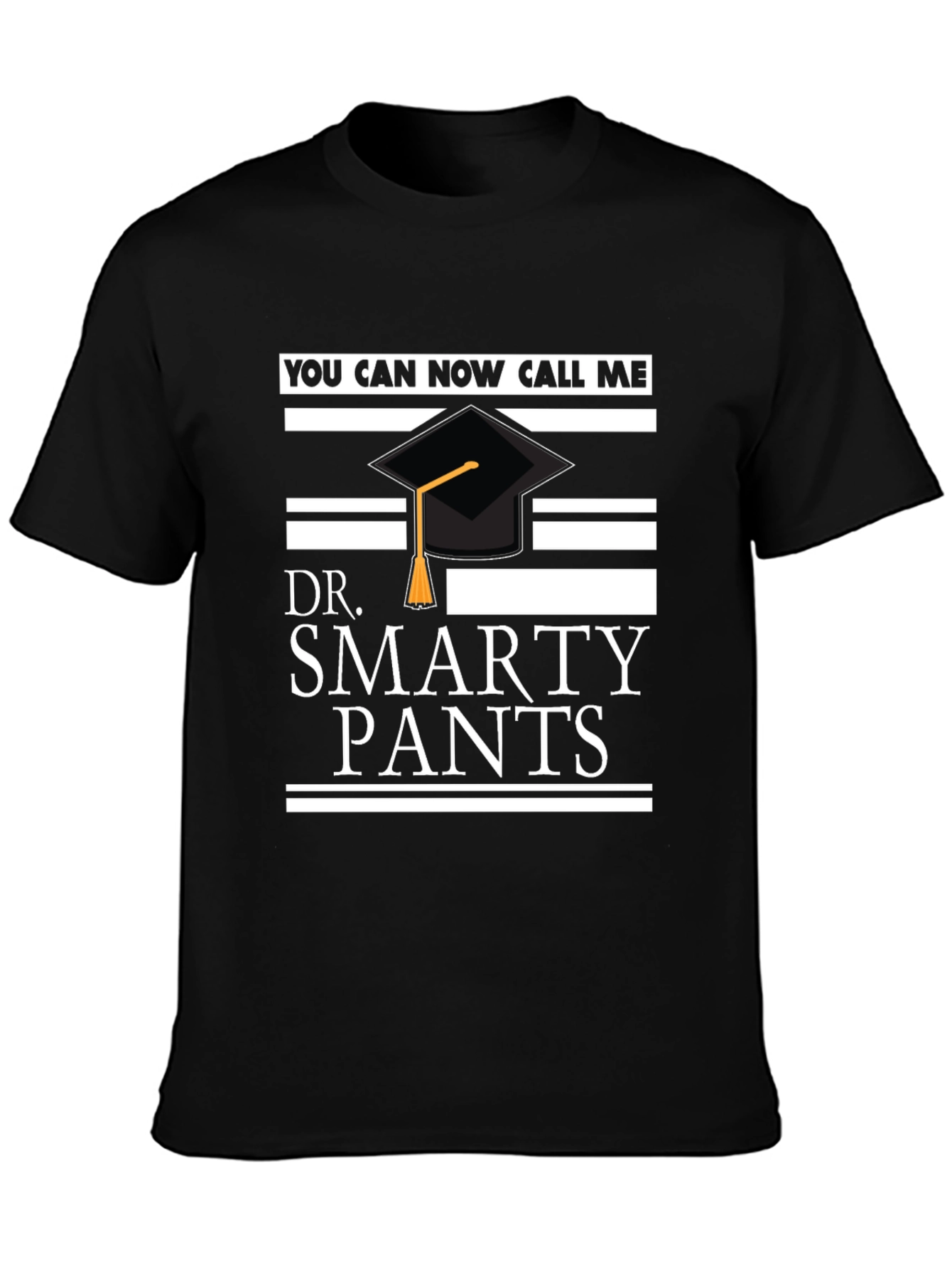 Black Dr. Smarty Pants Graduation T-Shirt view 3