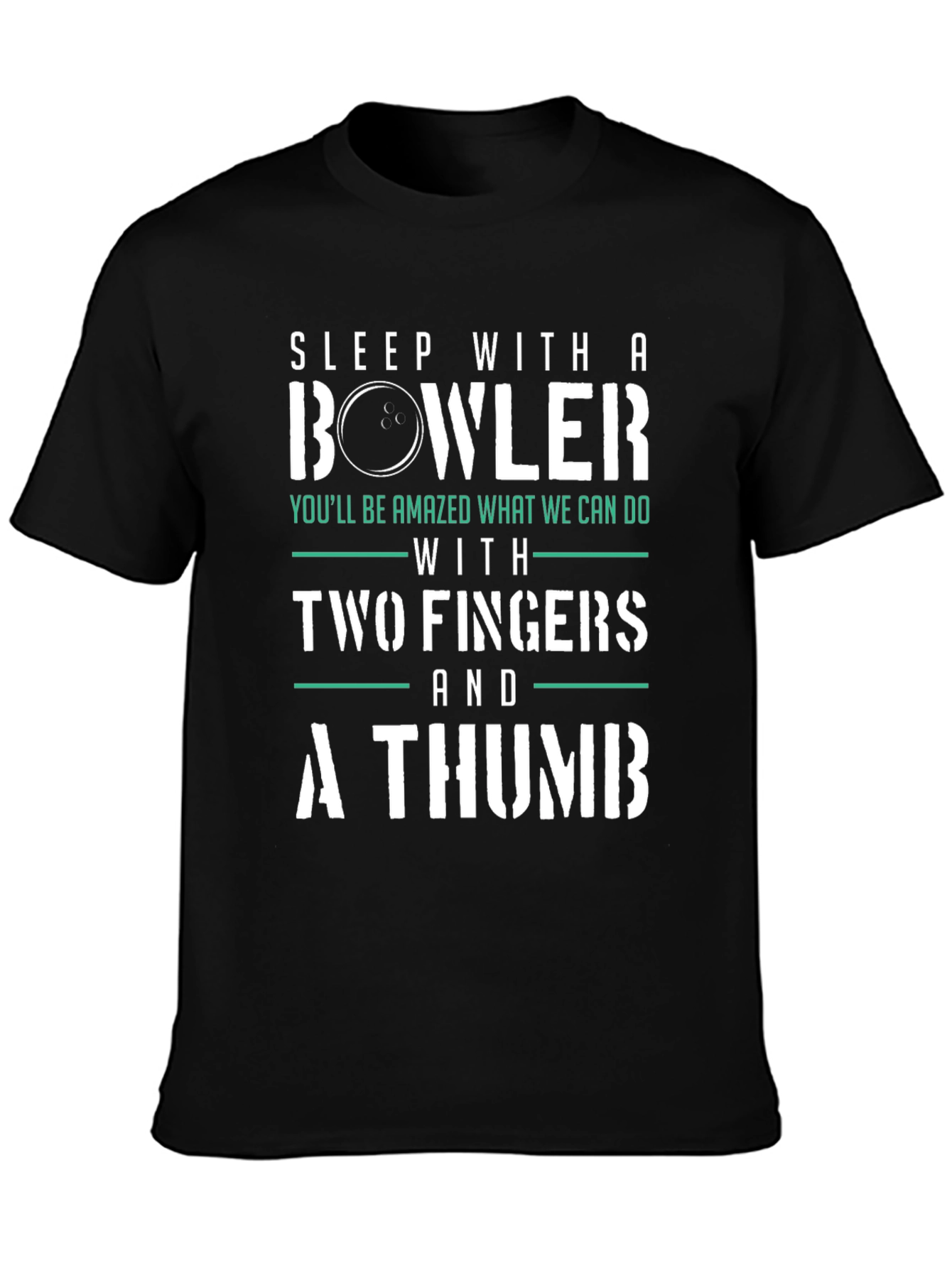 Black Sleep With a Bowler Funny T-Shirt view 3