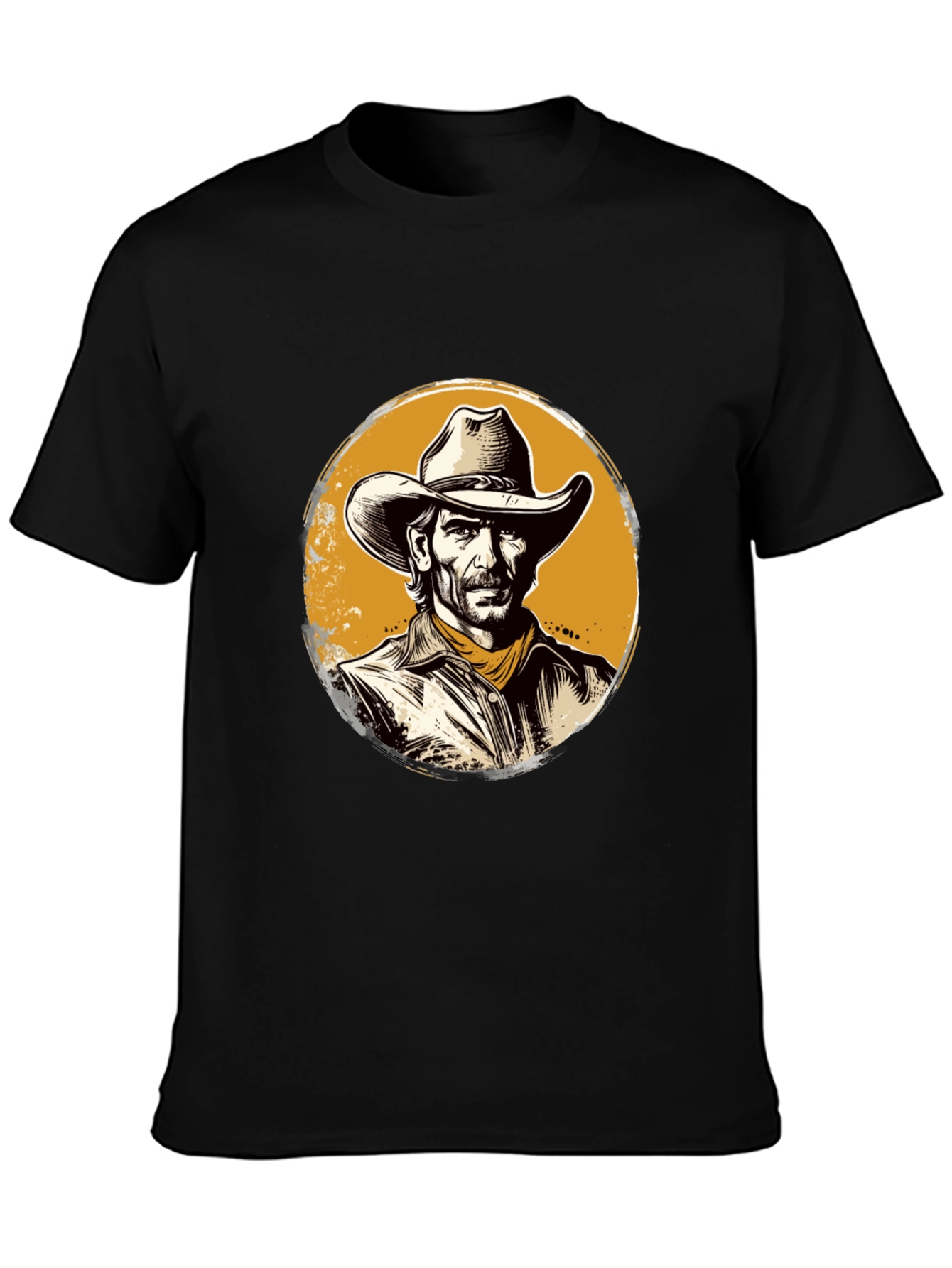 Black Cowboy Graphic Black T-Shirt view 3
