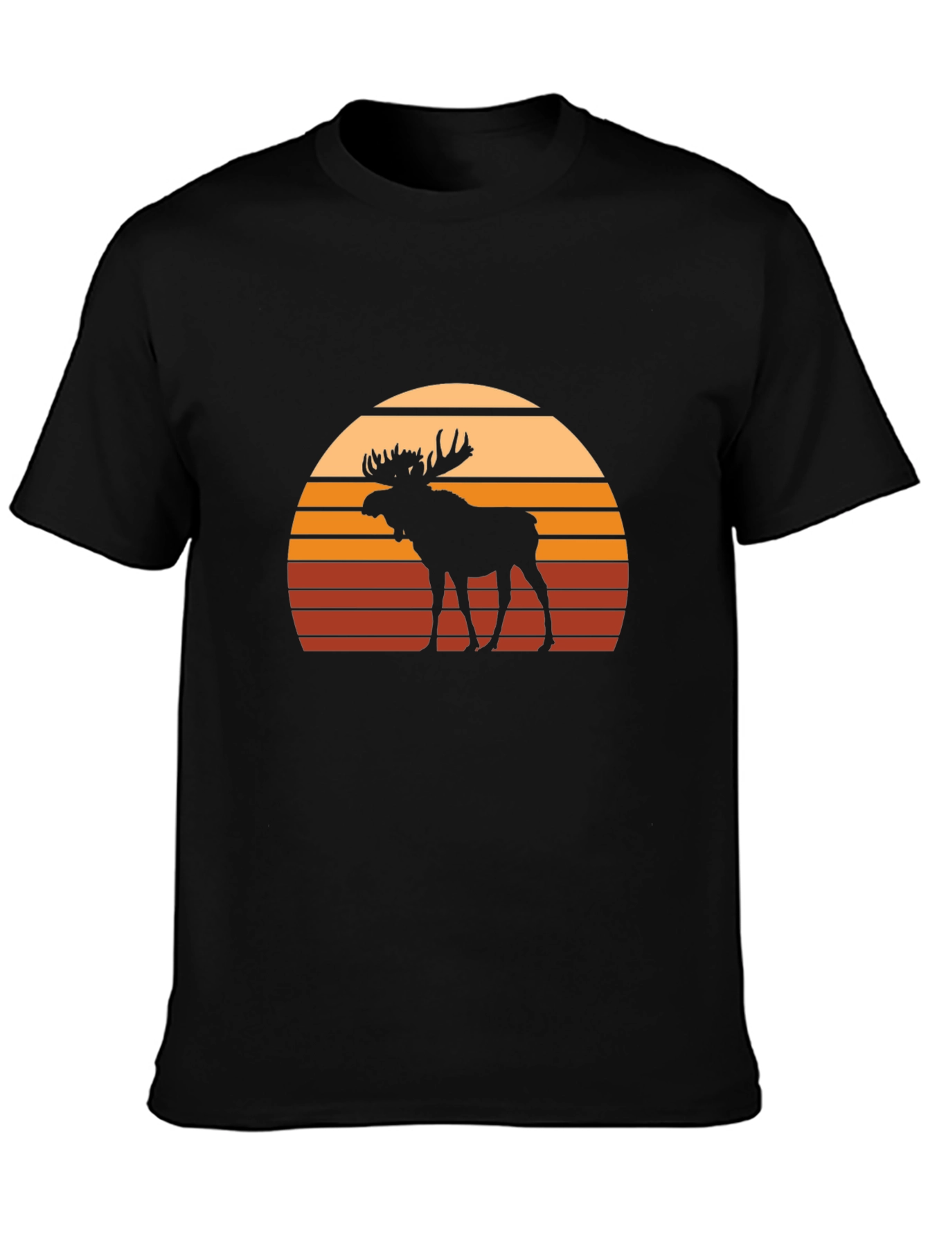 Black Moose Sunset Graphic Tee - Black Casual Shirt view 3