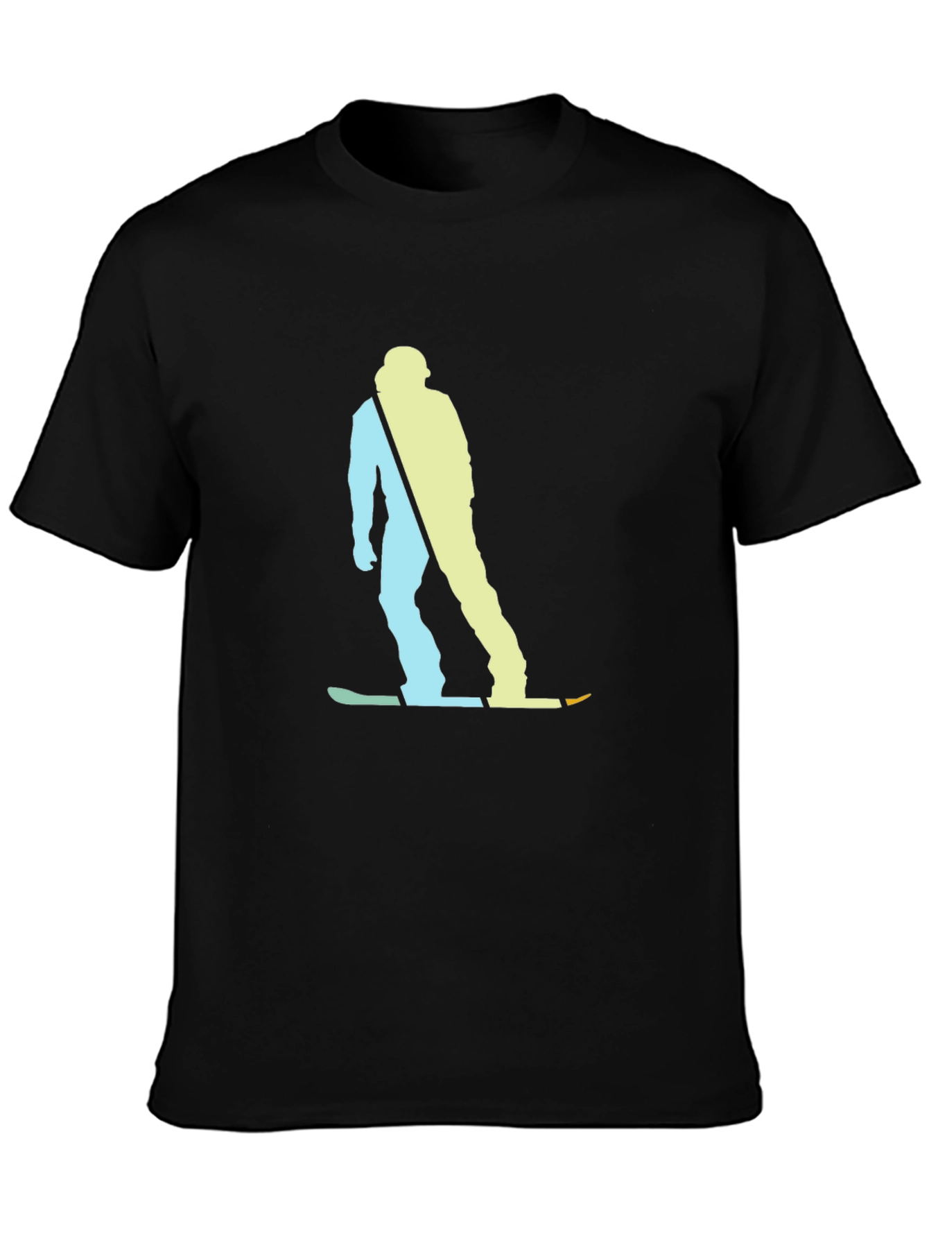 Black Snowboarder Graphic Tee - Black Cotton Blend view 3