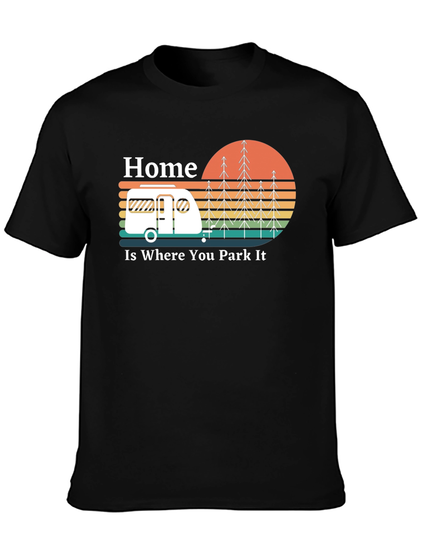 Black Home is Where You Park It - Camper T-Shirt view 3