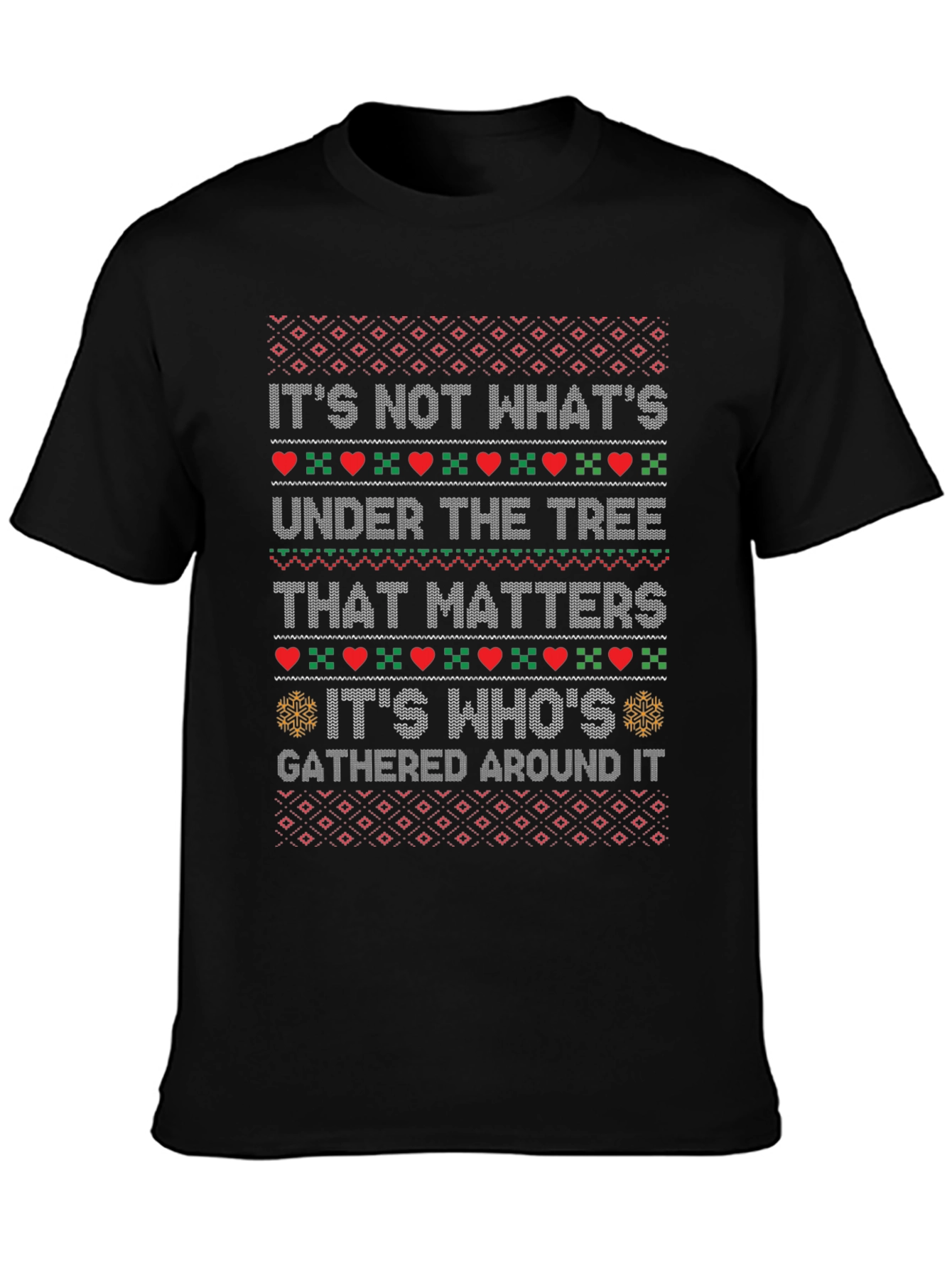 Black Festive Christmas Sweater T-Shirt view 3