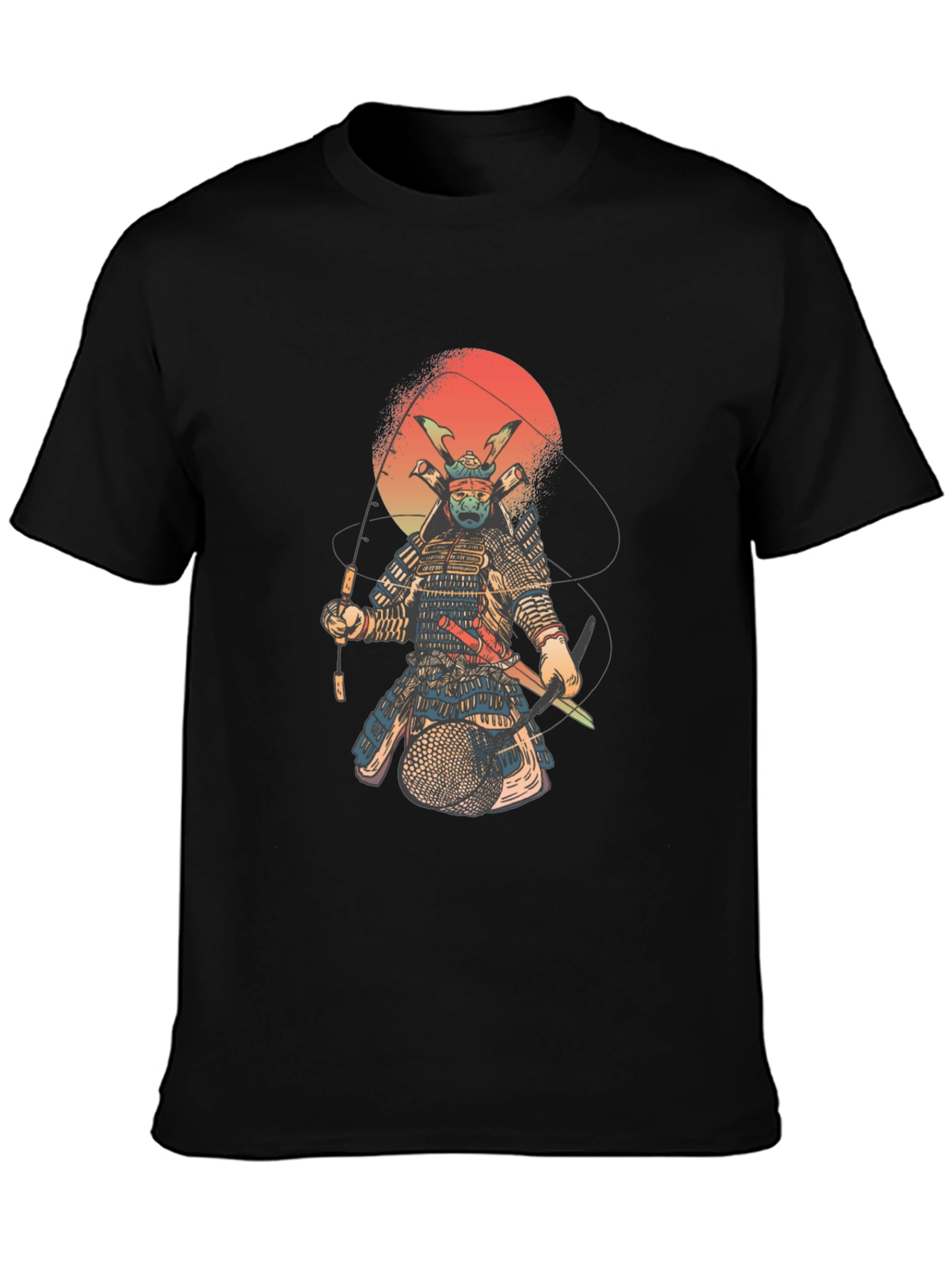 Black Samurai Fishing T-Shirt - Black view 3