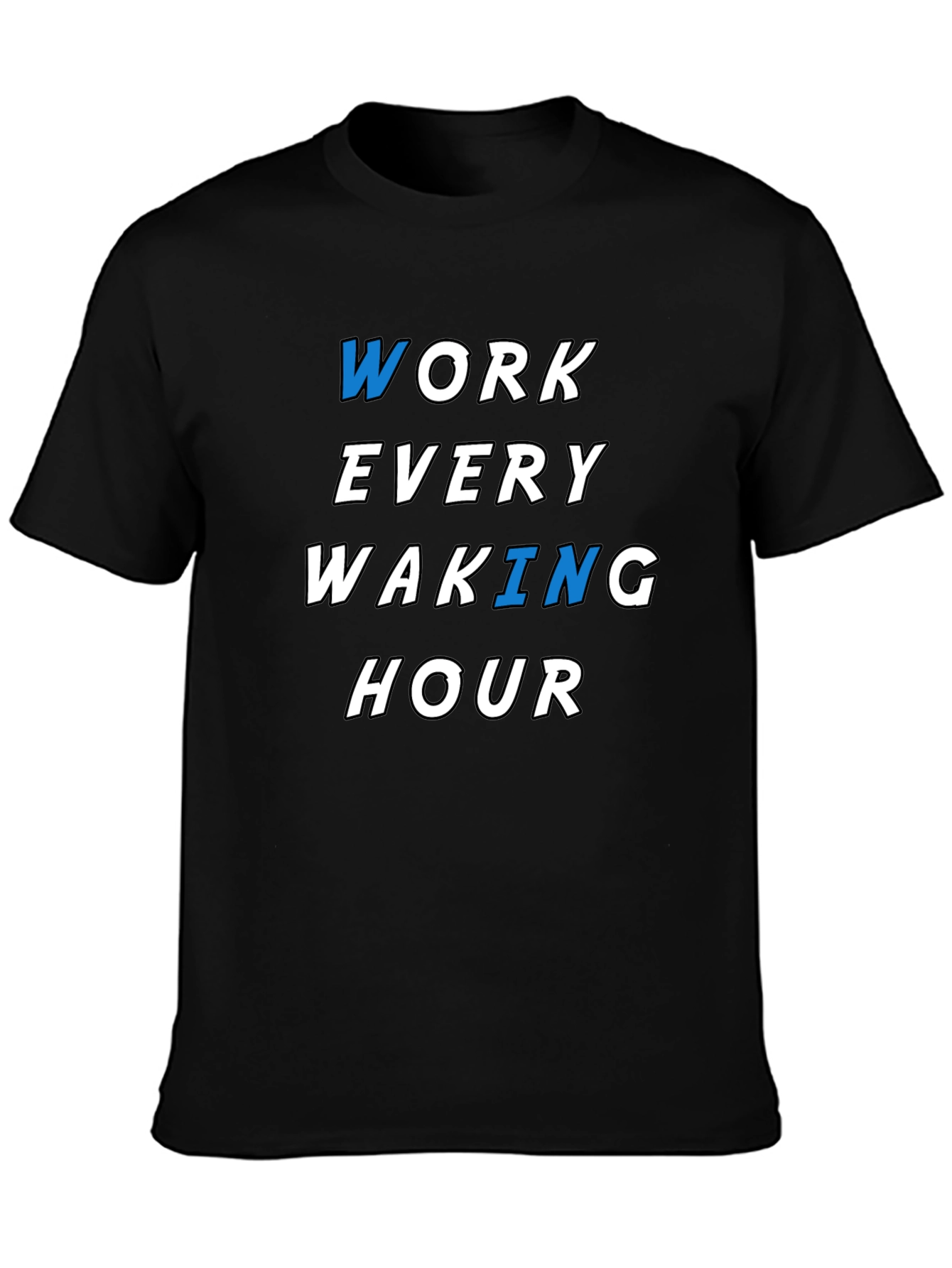 Black Work Every Waking Hour Graphic Tee - Black view 3