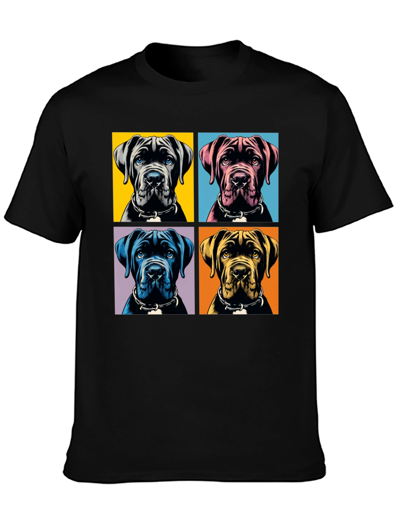 Black Pop Art Dog Graphic T-Shirt - Stylish Pet Lover Apparel view 3