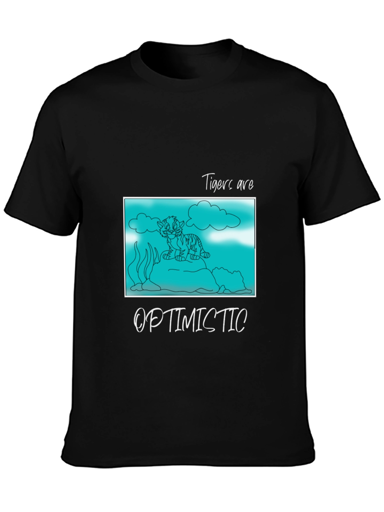 Black Tigers Are Optimistic Graphic Tee view 3